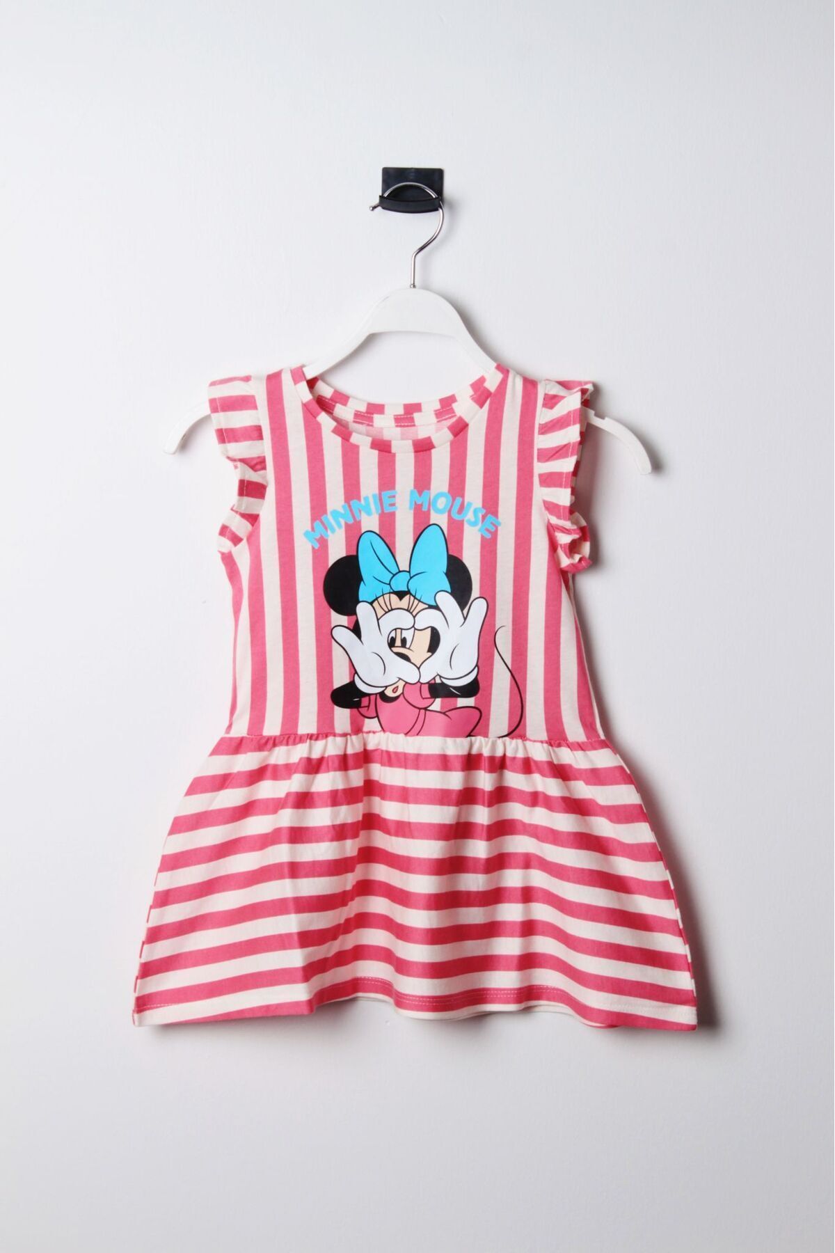 Pink Hippo Kids-Minnie Mouse Pattern - Girl's Striped Sleeveless Summer Dress 3
