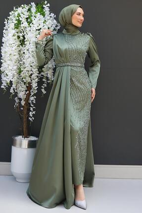 giz astore Yonca Pelerin Abiye Haki