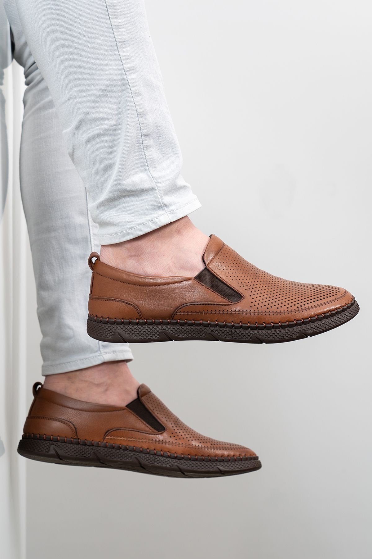 D&M DANİ&MARCA Erkek Hakiki Deri Ayakkabı, Günlük Ayakkabı, Yazlık Ayakkabı , Loafer Ayakkabı Taba Cilt görsel 7