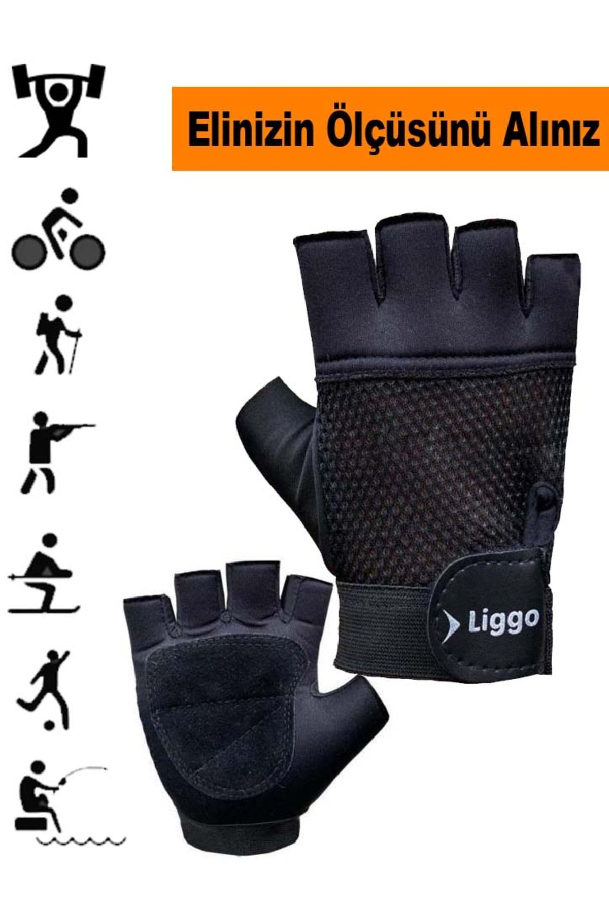 Liggo Hyper Bilek Cırtlı Ağırlık Eldiveni Fitness Eldiveni Bisiklet Eldiveni Sporcu Eldiveni