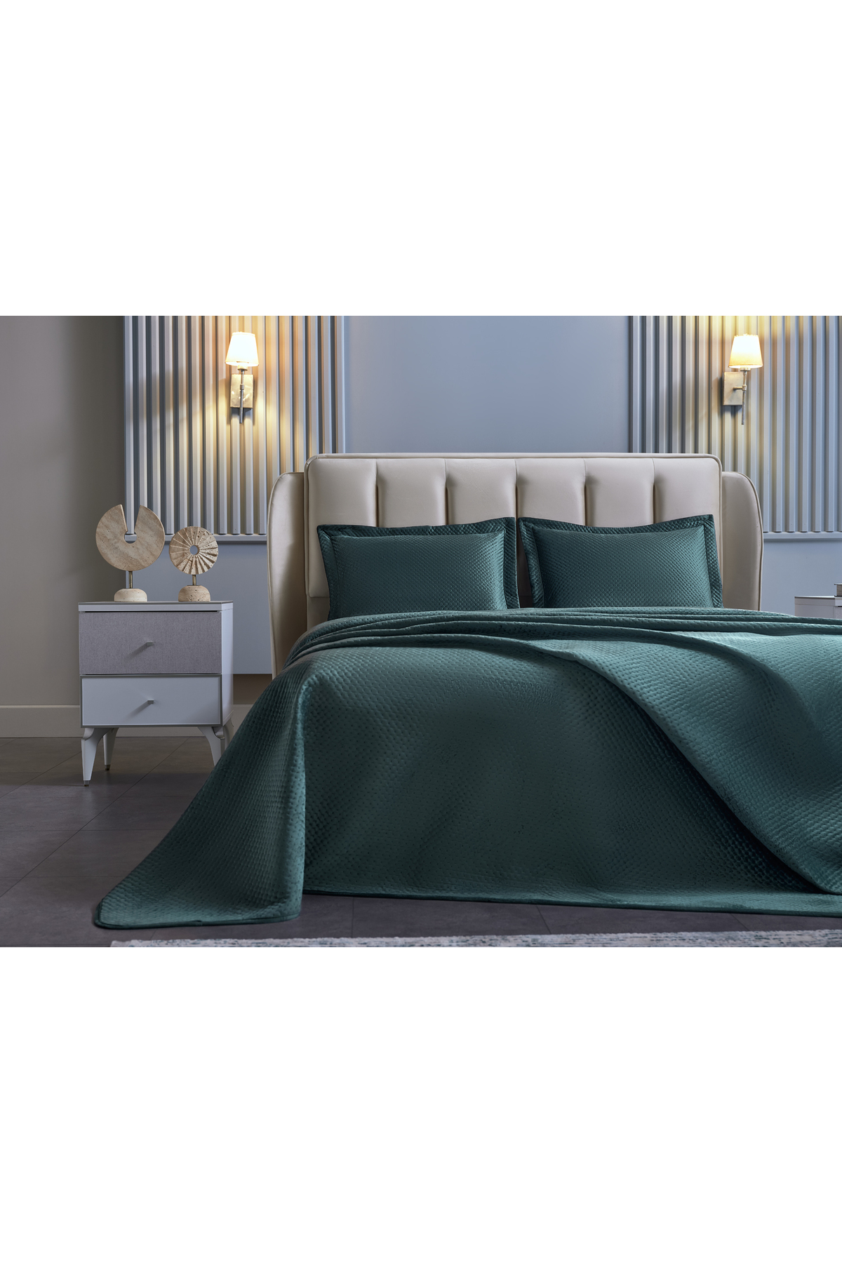 Doqu Home Napoli Yatak Örtüsü Tek Kişilik - Yeşil 2