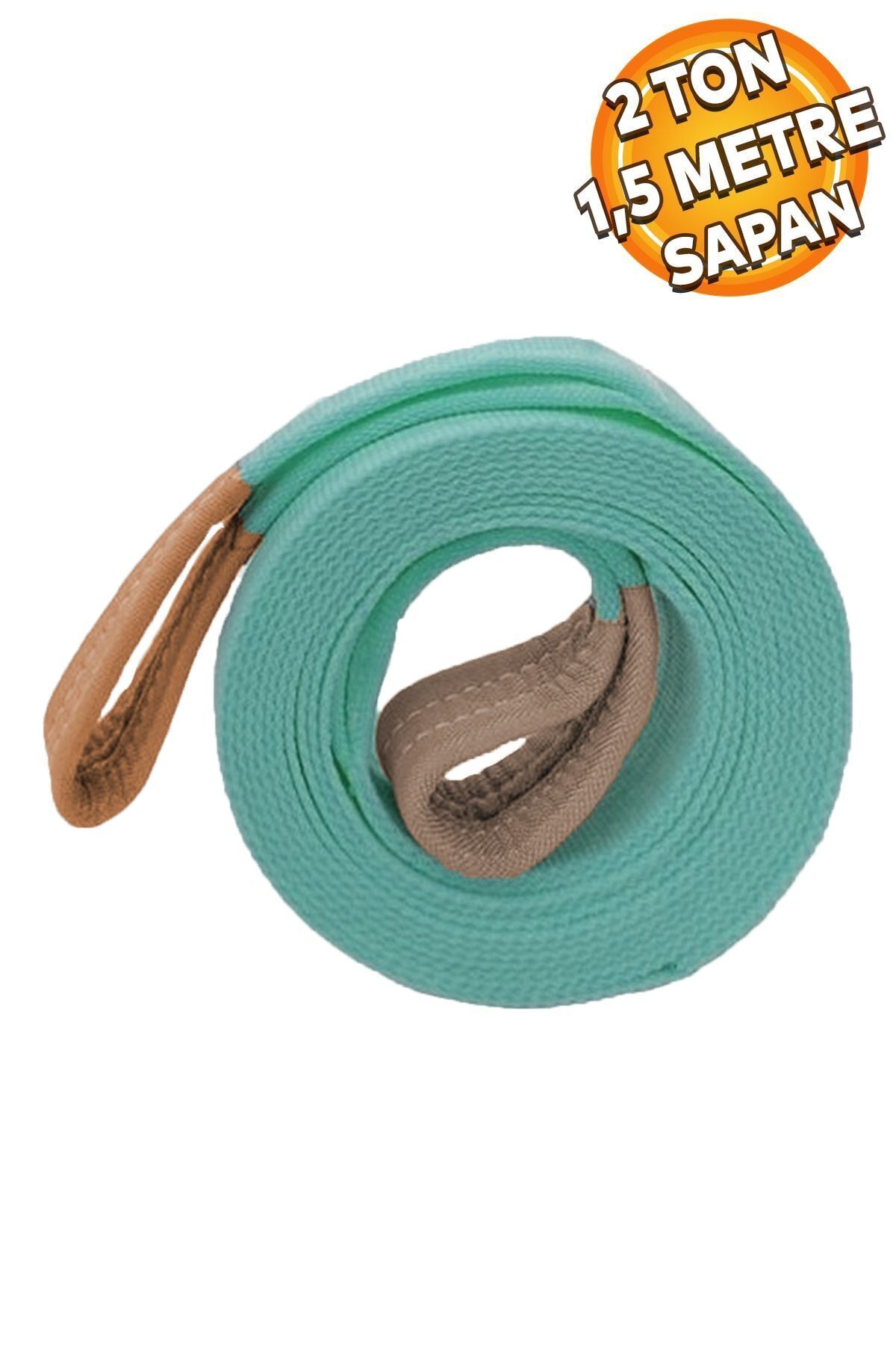 Badem10 Sapan Polyester Spanzet 2 Ton 1.5 Metre Turkuaz Sağlam Yük Kaldırma Taşıma İndirme Halat