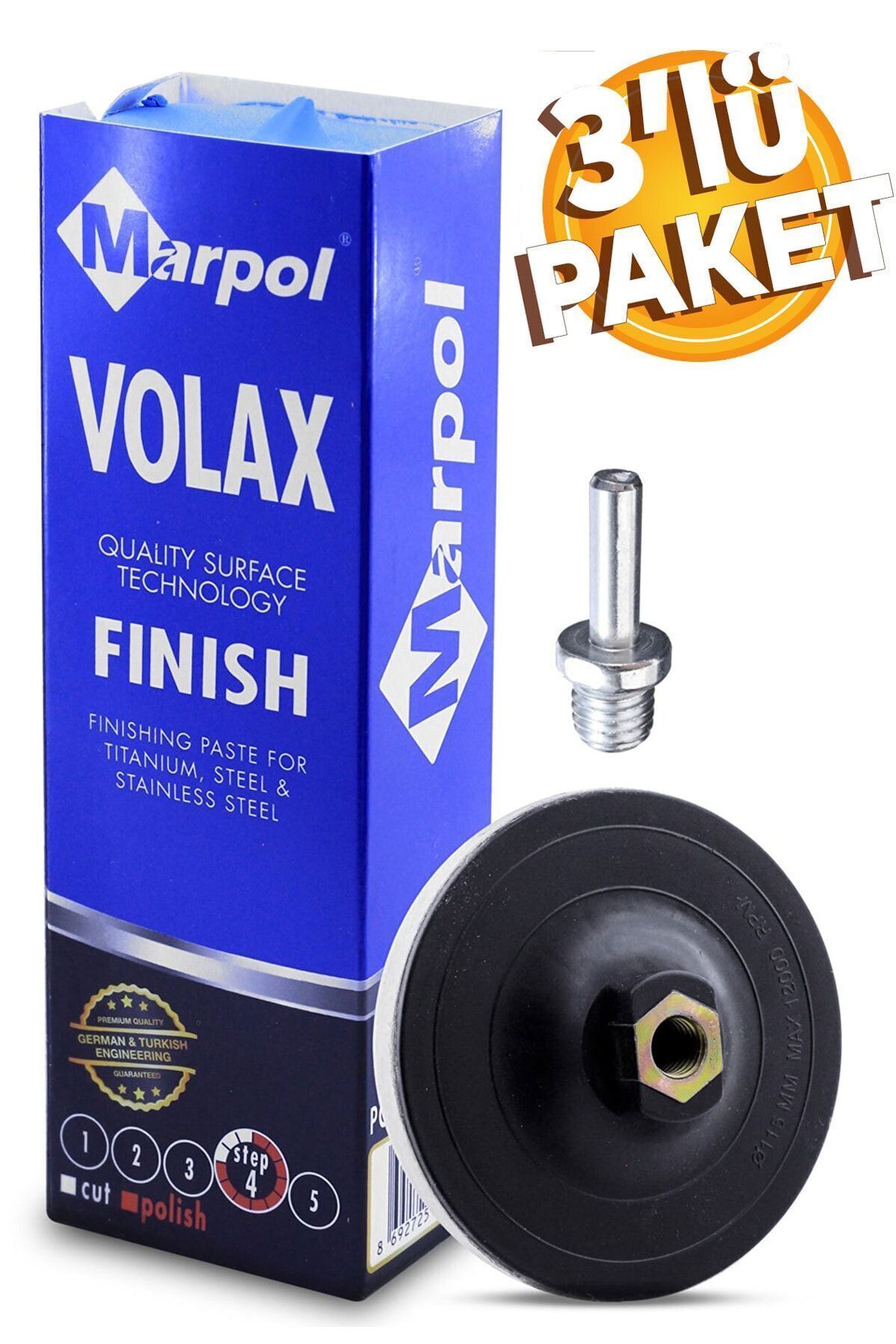 Marpol Don Yağı Polisaj Parlatma Metal Mavi Cila 1 Kg Polisaj Keçesi 115 Mm Matkap Aparatı M14