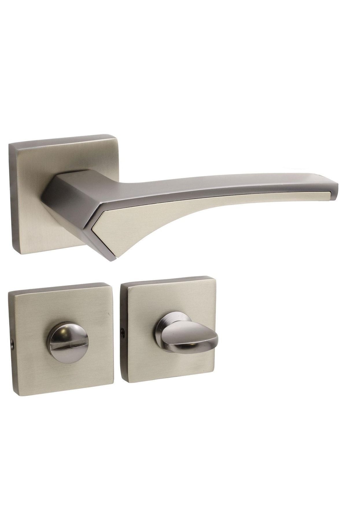 Badem10-Merve Square Rosette Bathroom-Wc Door Handle - Suitable for Left and Right, Anthracite Satin 3
