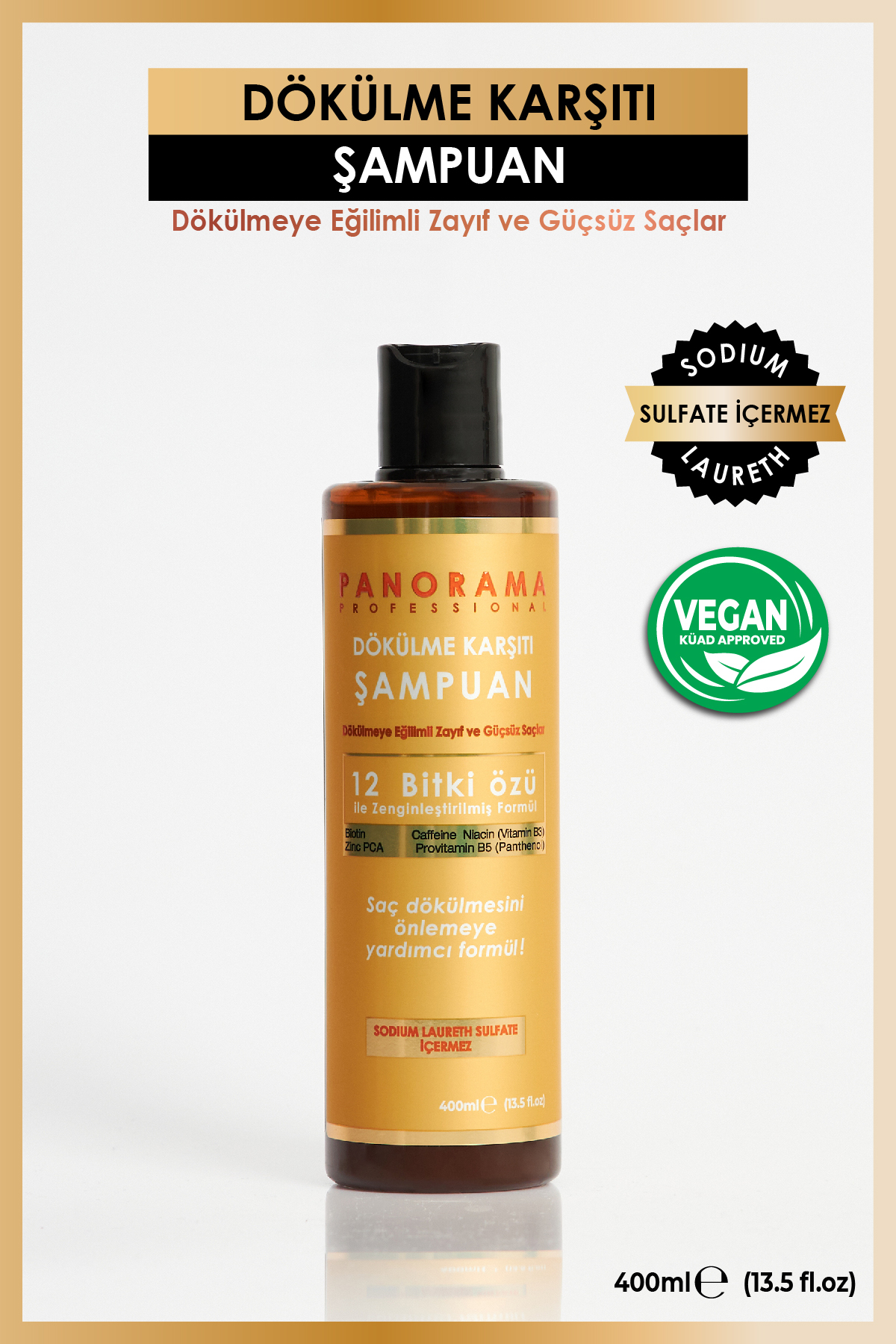 Professional Dökülme Karşıtı 3'lü Set 2*400 ml Şampuan Ve 6*10 ml Ampul Serum /vegan / Sulfatsız — DK015 — تصویر 7 از 9