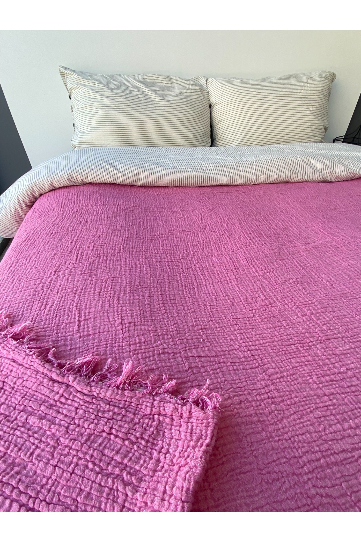Müslin Yatak Örtüsü/Pike 4 Katlı 160 X 230 Tek Kişilik 2