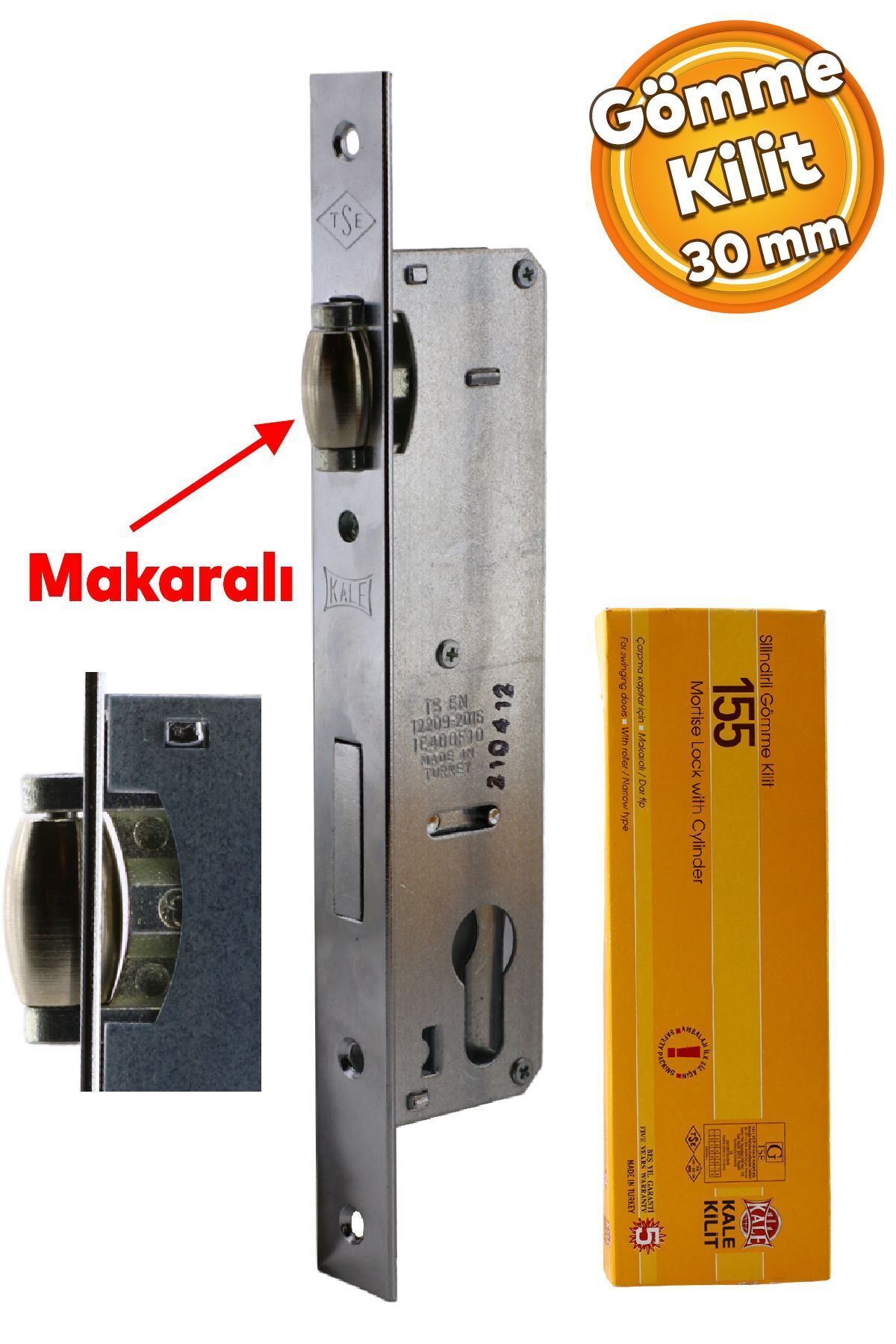 Kale Door PVC Door Steel Wooden Door Mortise Lock Body Lock Body Cylinder Yale Roller 30 mm