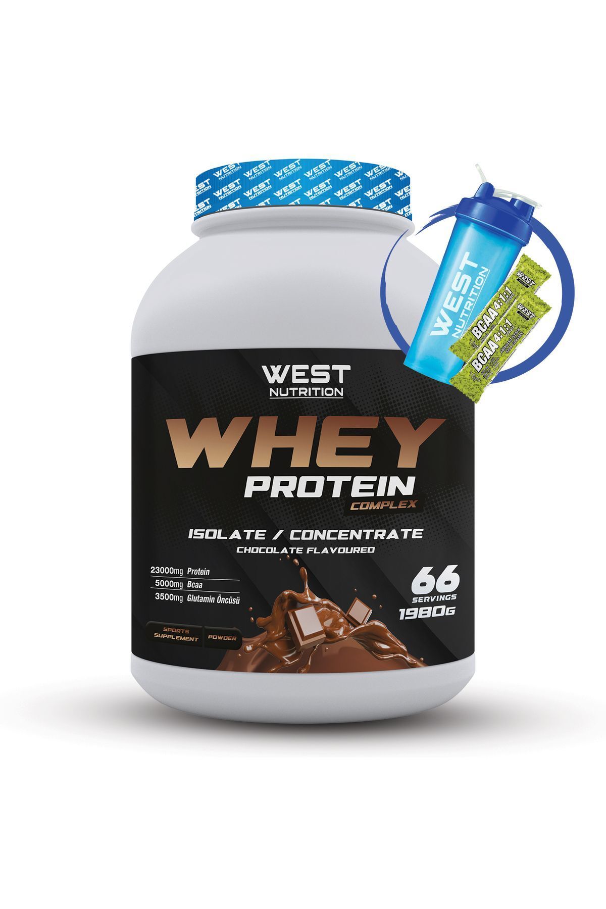 West Nutrition Whey Izole Konsantre Protein Tozu 66 Servis Çikolata 1980 gr