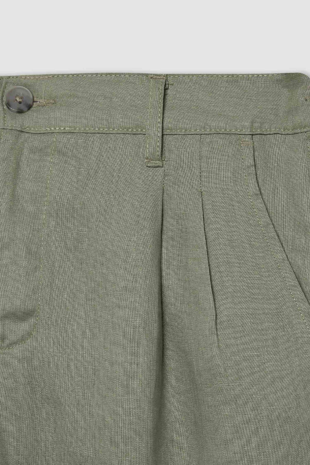 شلوار کتان Crop با جیب دو پا C1826ax24sm Defacto