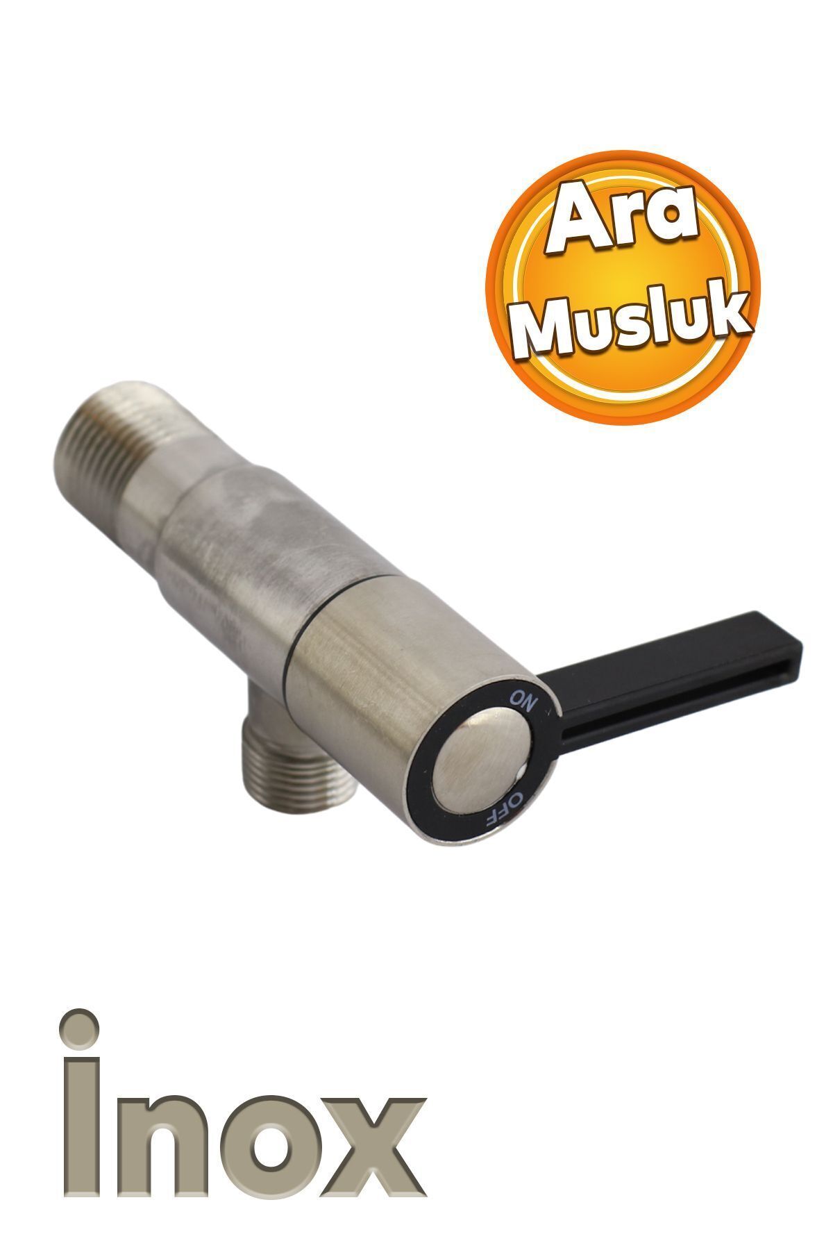 Badem10 Ara Musluk Metal Aç Kapa Vanalı Metal Taharet Musluğu Sağlam Wc Klozet Flex Bağlantı Aparat