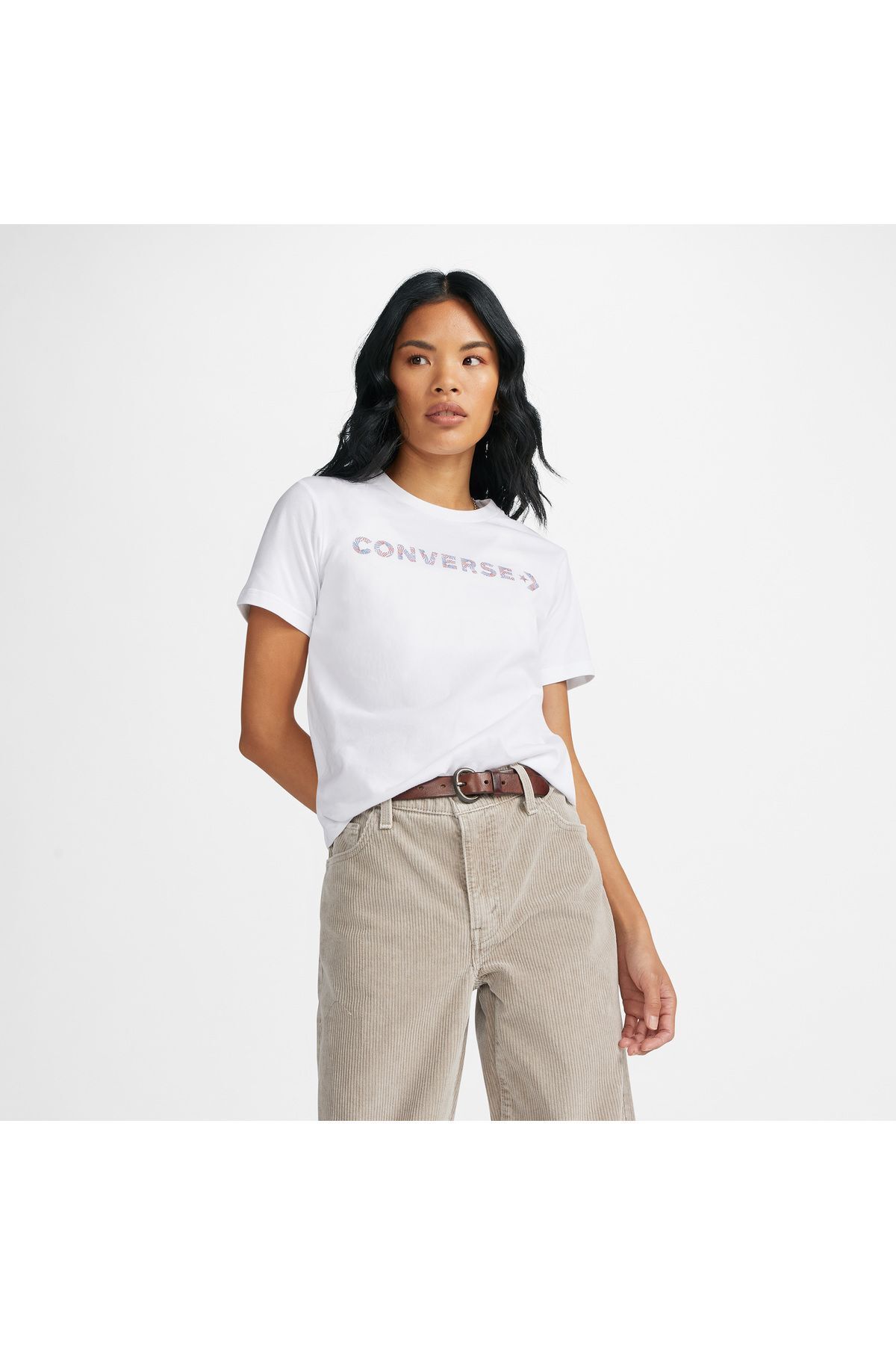 Converse White Wordmark Women s T Shirt Trendyol