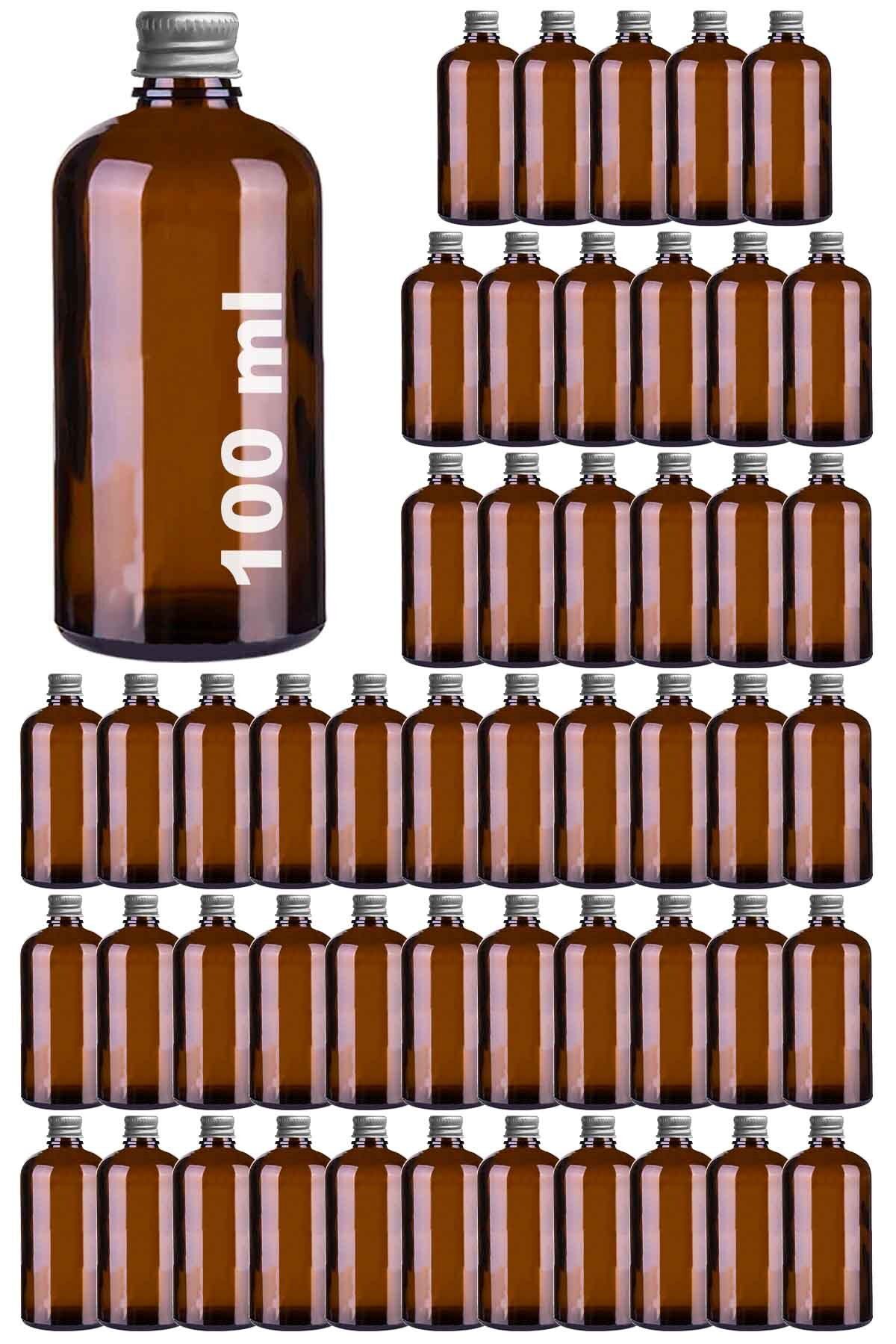 100ml Amber Metal Silver Lid Gift Bottle 100cc Cologne Fragrance Ornament Brown Glass Bottle 50pcs