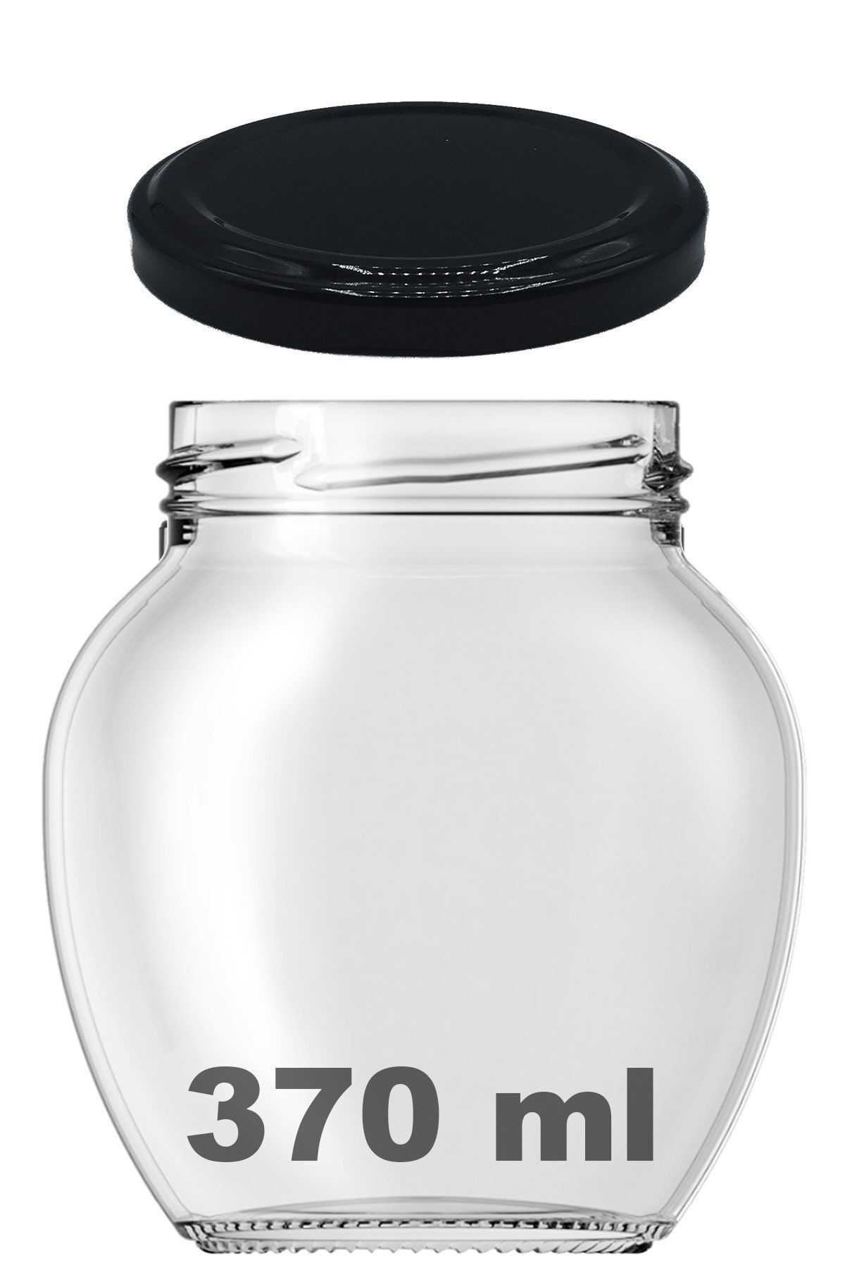 370 ml Metal Black Canned Lid 370 Cc Transparent Snow Globe Egg Glass Jar 1 Piece