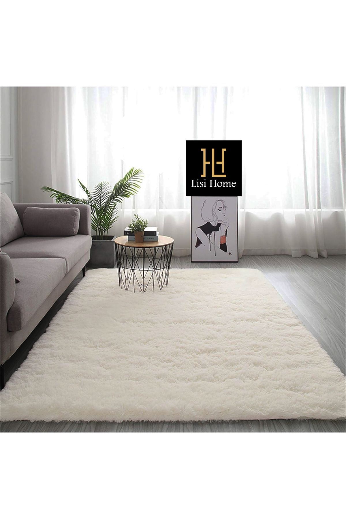 Post Plush Washable Soft Anti-Slip Dot Base Antibacterial Hallway Children's Rug Cream