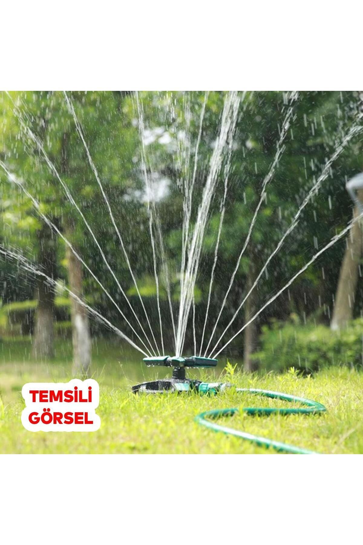 Yarımay Tablalı Hareketli Su Fıskiyesi 3 Başlıklı Dönerli Bahçe Çim Sulama Aparatı Plastik DY6064G 3