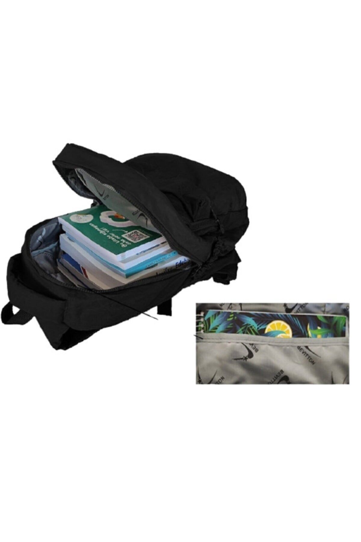 Bevitton-Waterproof Fabric Unisex Mustard School Backpack and Travel Bag // 2200 6