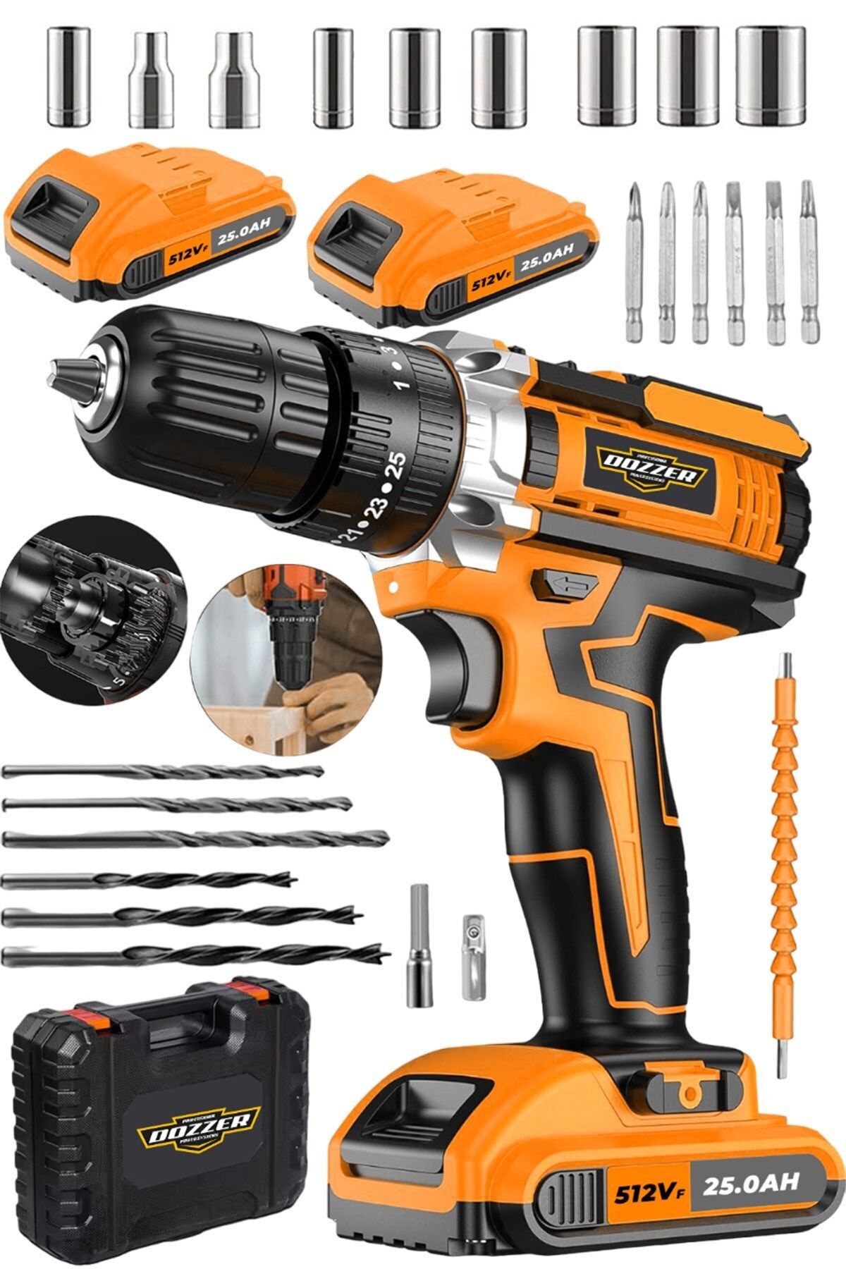 DOZZER Alman Andre Çift Soğutma 512 Vf 25 Ah 27 Parça Setli 2x