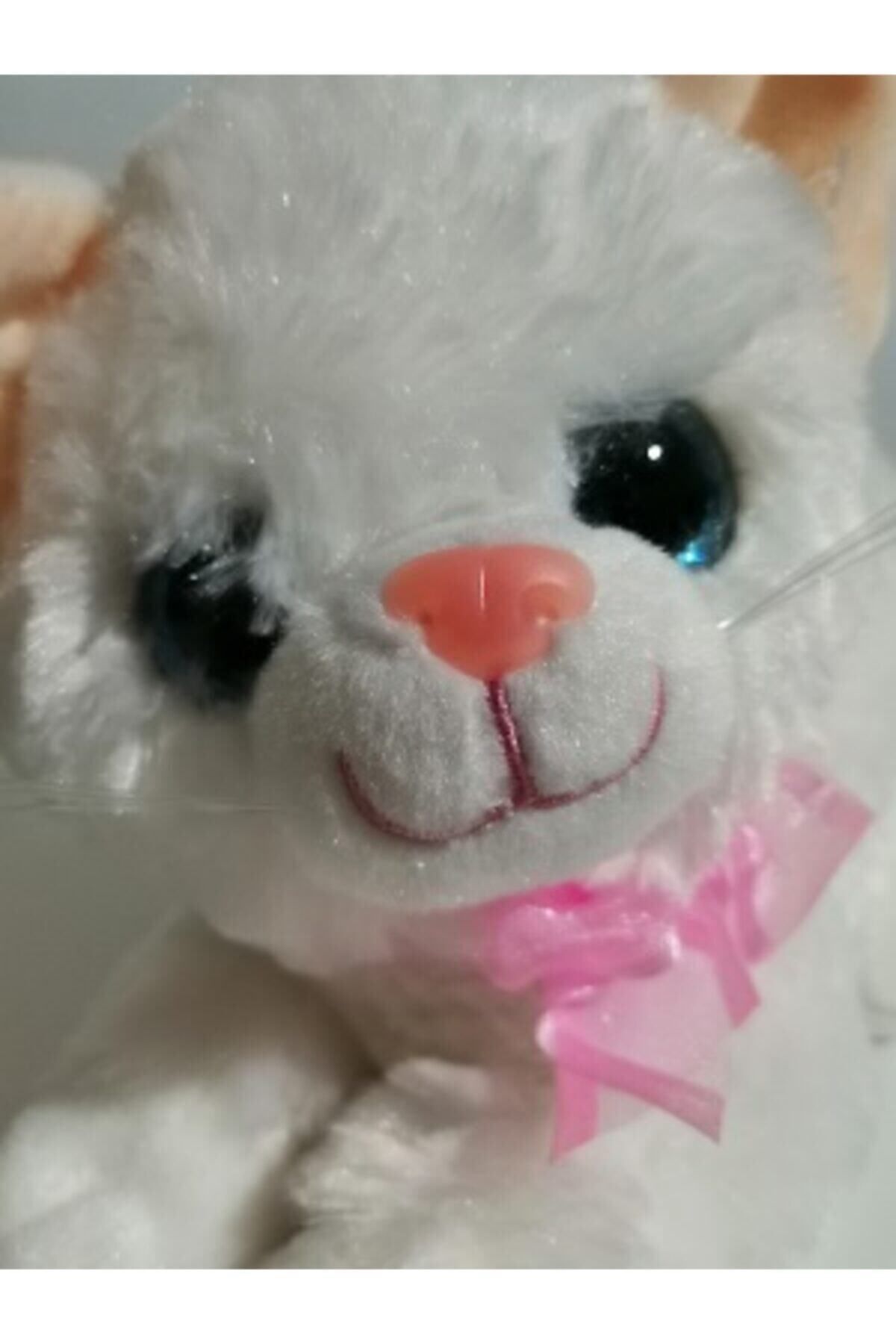 TOPROCKSTORE-30 cm Plush Mewing Toy Cat - Size with Bow Tie 3