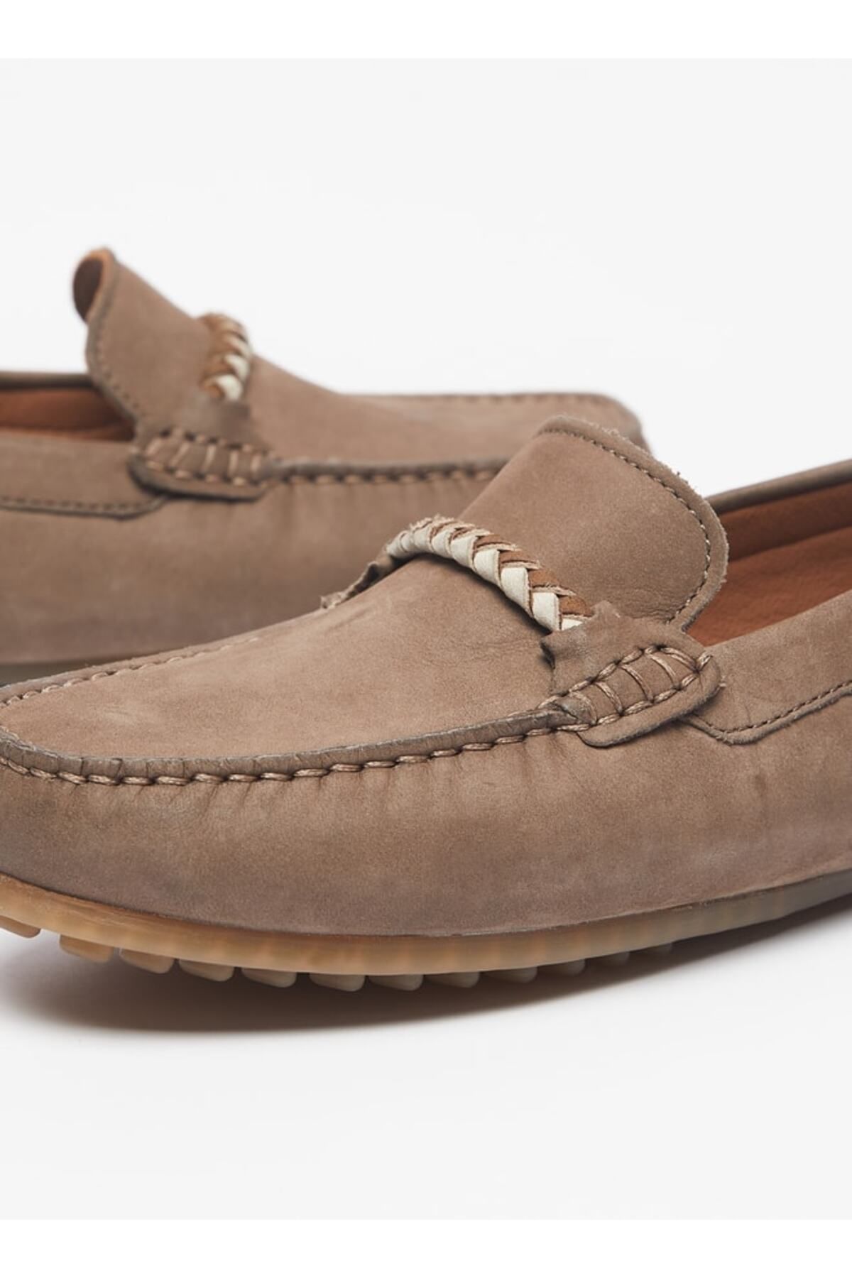 Mister Duchini-Solid Slip-On Moccasins with Braid Trim Accent and Stitch Design 5