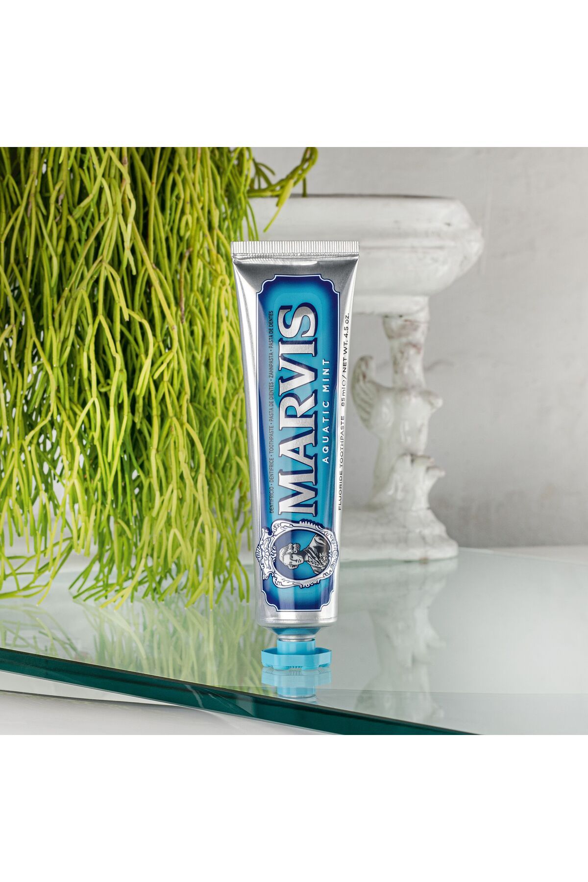 خمیردندان نعناع آبزی 85 میل + مسواک سخت متوسط ​​سیاه 2 مجموعه مراقبت ماوریس Marvis