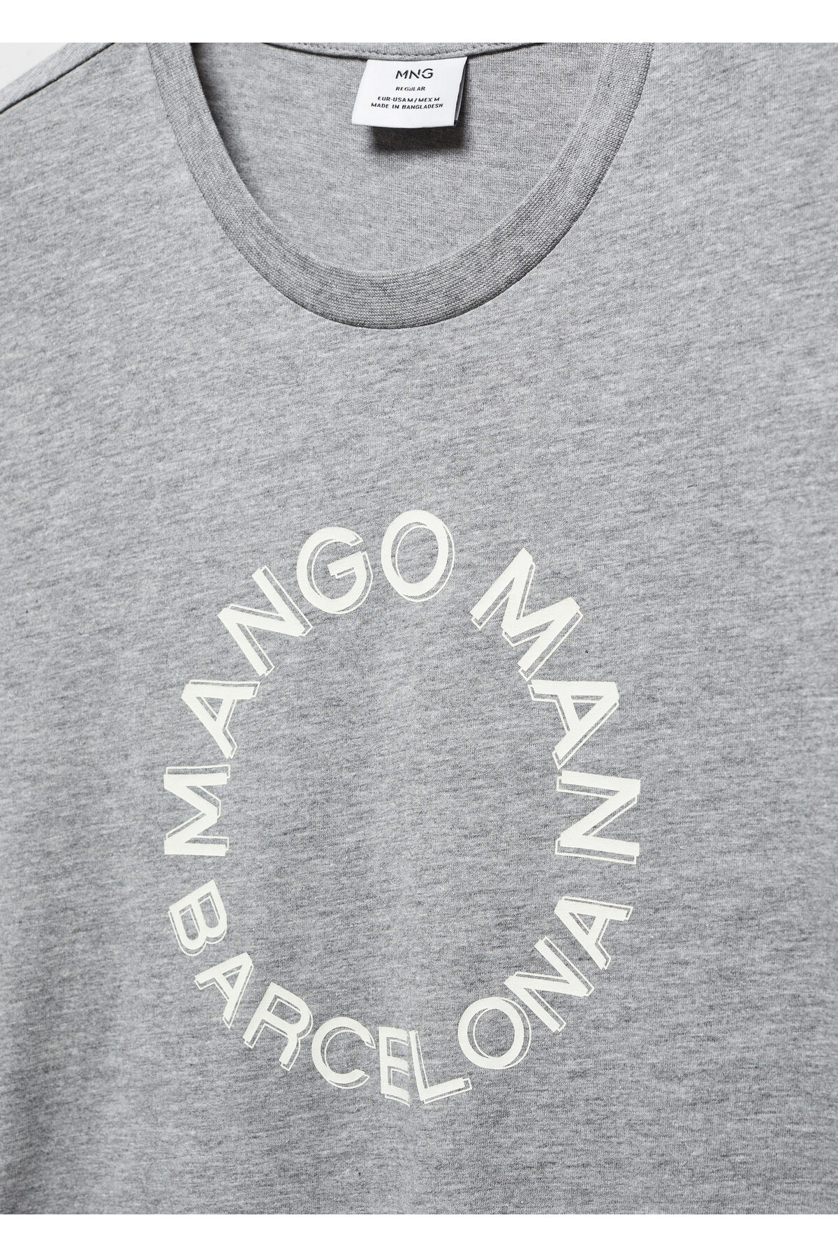 تیشرت MANGO Man مردانه خاکستری فلزی 57031176 اورجینال - تصویر 5