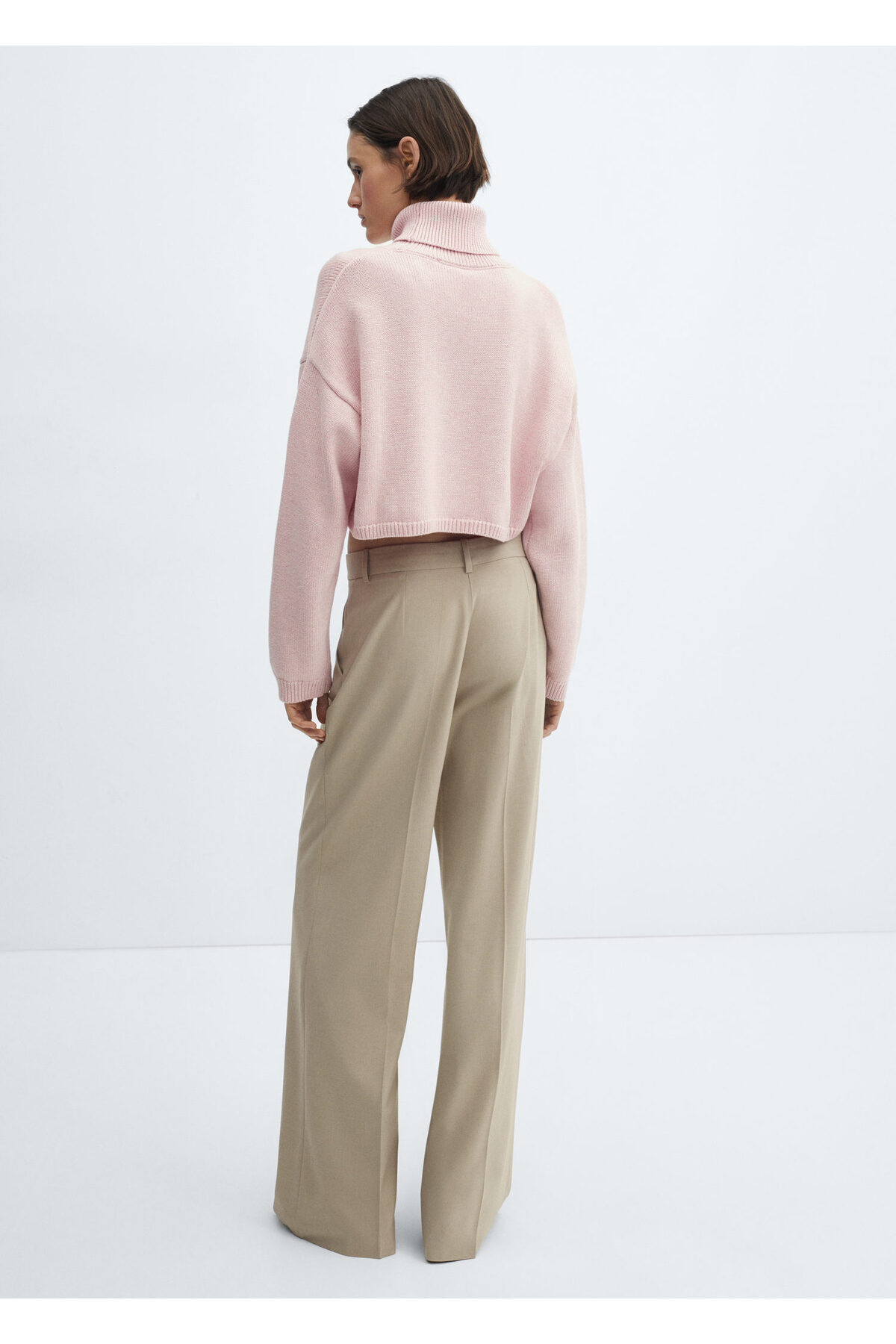 بافت و پلیور زنانه صورتی منگوMANGO | 67084049_1 اورجینال - تصویر 4