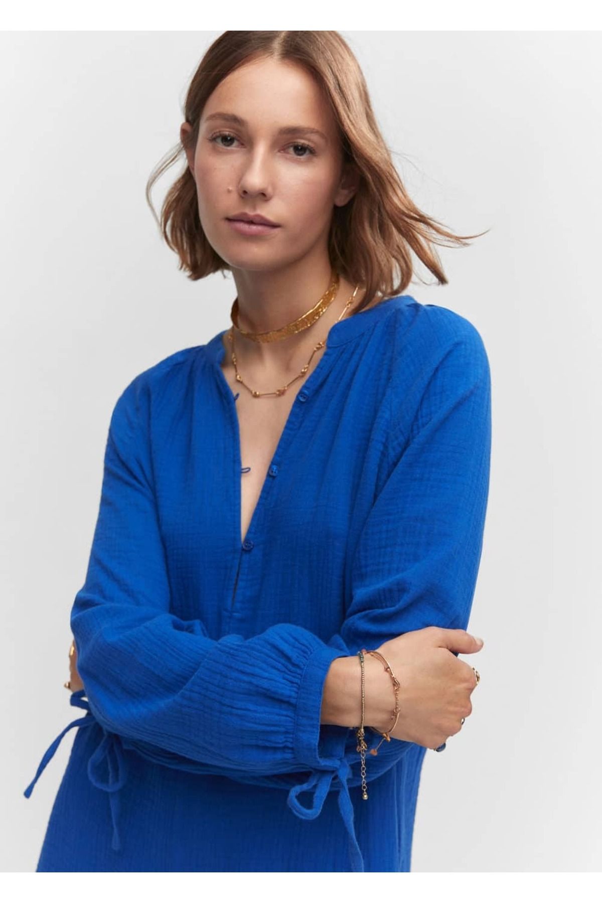 MANGO Woman-Short jumpsuit with buttons 7
