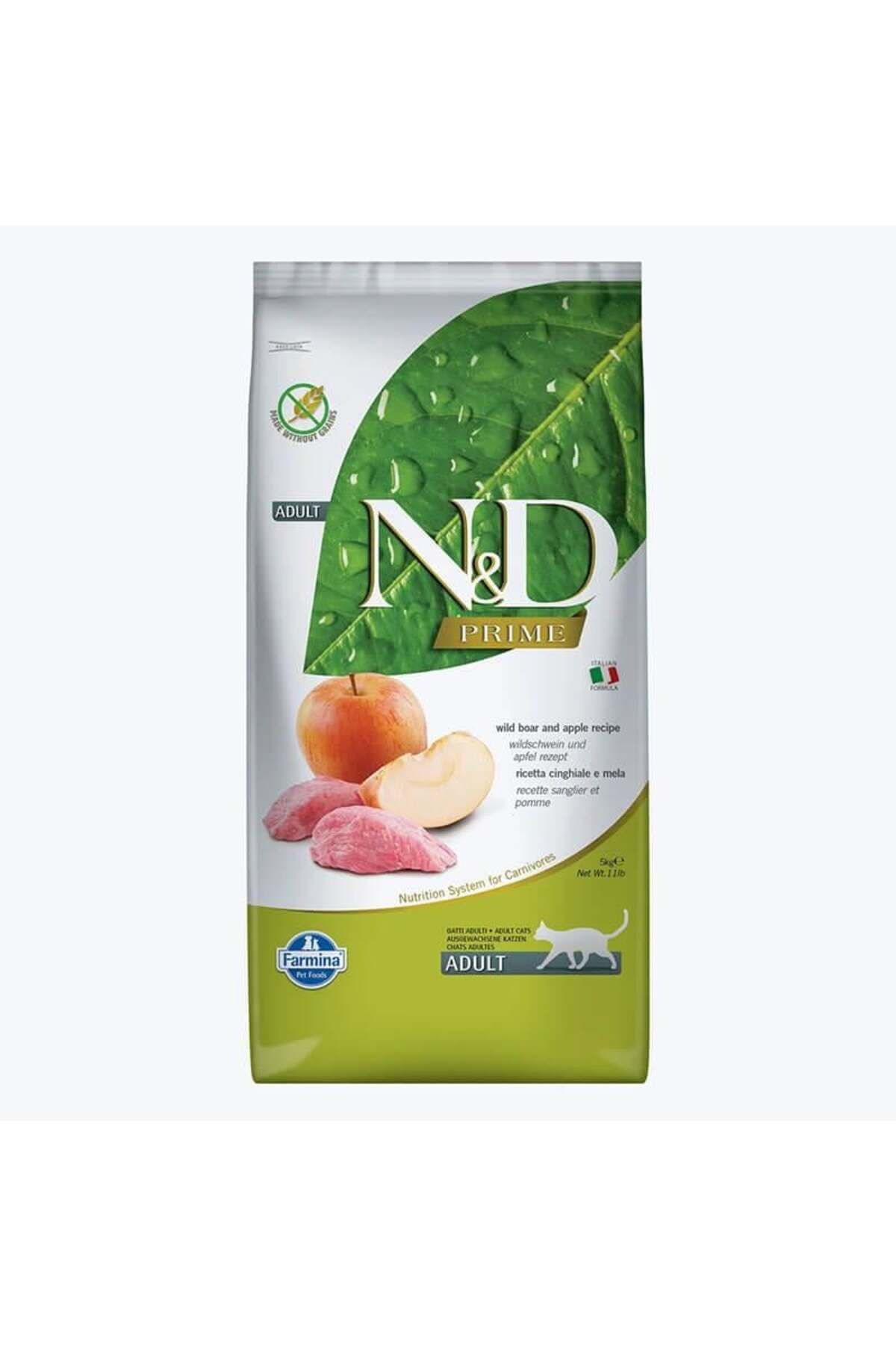 N&D-ND Prime Adult Wild Boar and Apple Dry Cat Food 10kg 1
