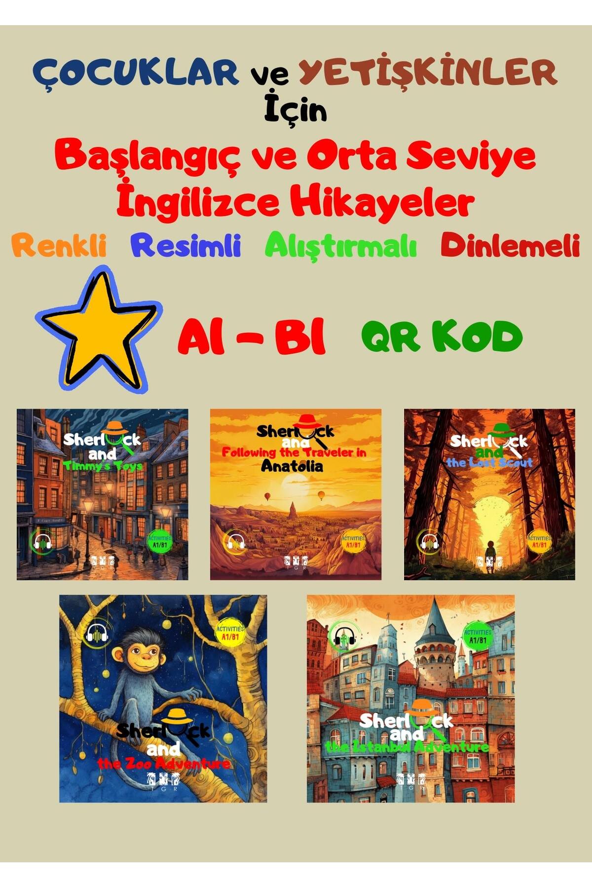 TGR PUBLICATIONS İngilizce Hikaye Kitapları Çocuklar Için (A1-B1) - Qr Kod Ile Dinlemeli&alıştırmalı