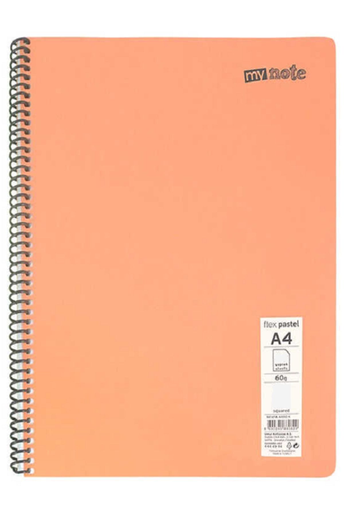 Mynote-A4 Spiral School Notebook - 2 Different Colors - 60 Pages Lined Pp Cover (2 Pcs) 2