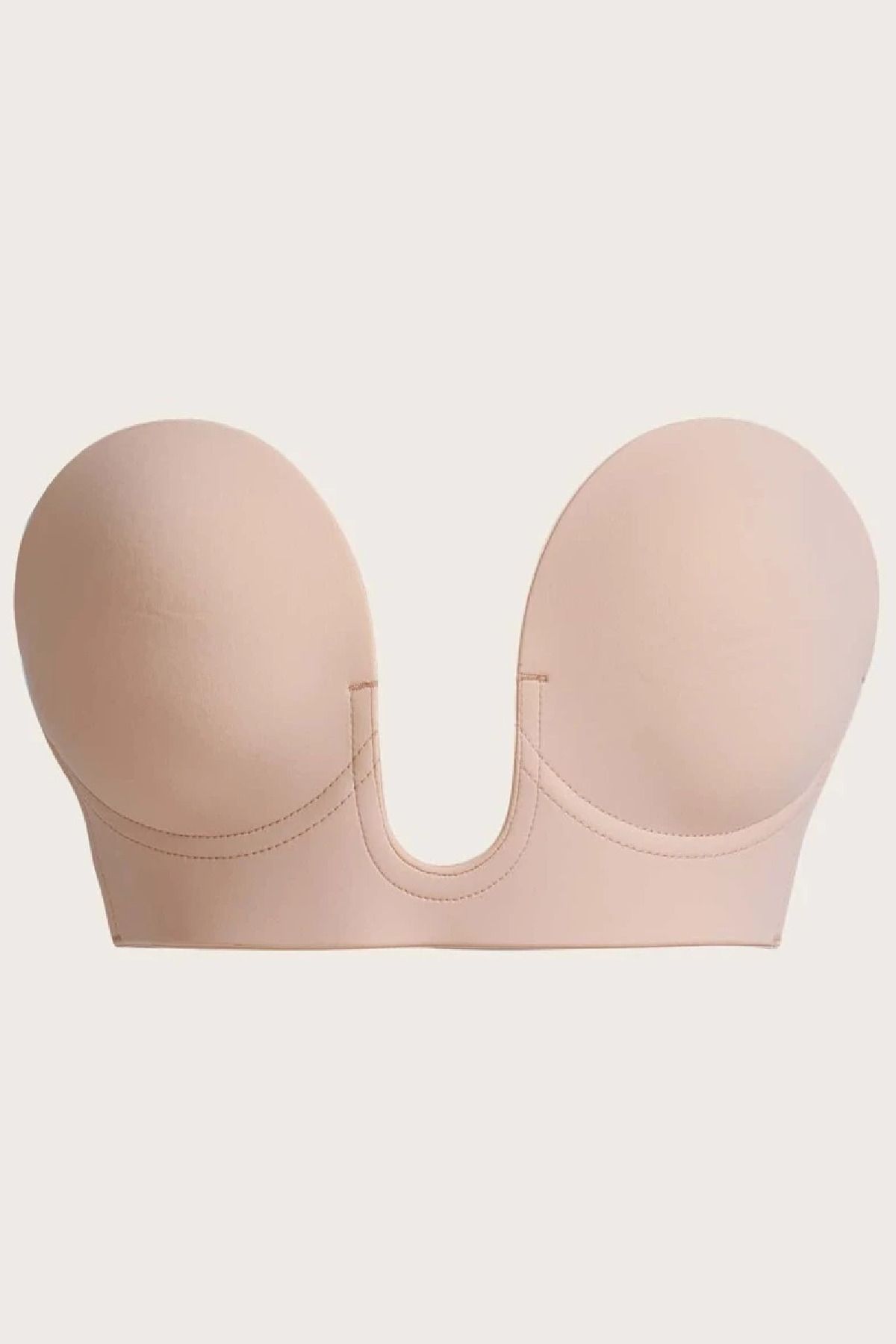 Bernato-Non-Slip Side Adhesive Nude Padded Bra 3