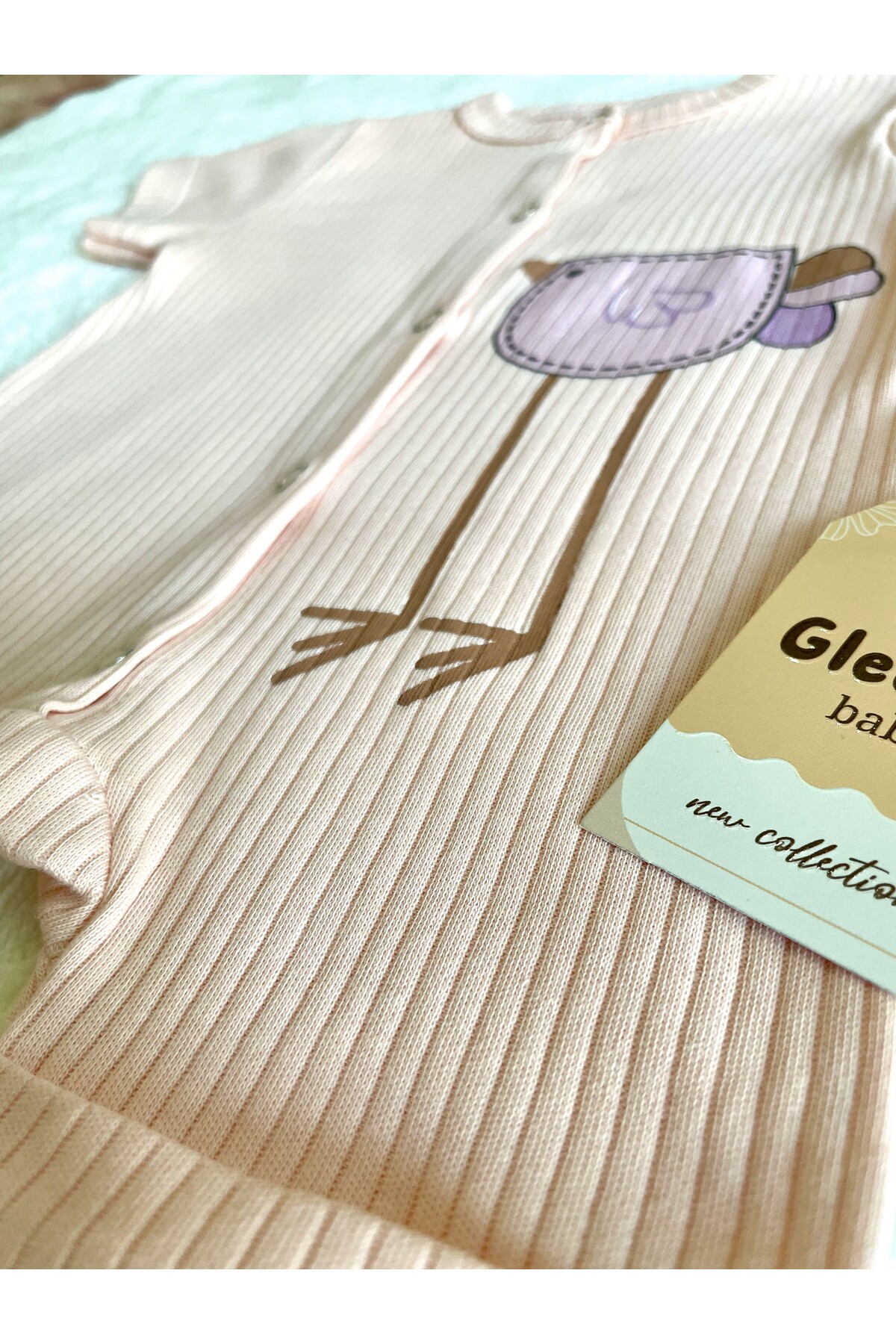 Gleamy FINDIK BEBE KIDS KUŞ DESEN ÇITÇITLI KISA KOLLU ŞORT TULUM(ZIBIN) fotoğrafı 2 (önizleme)