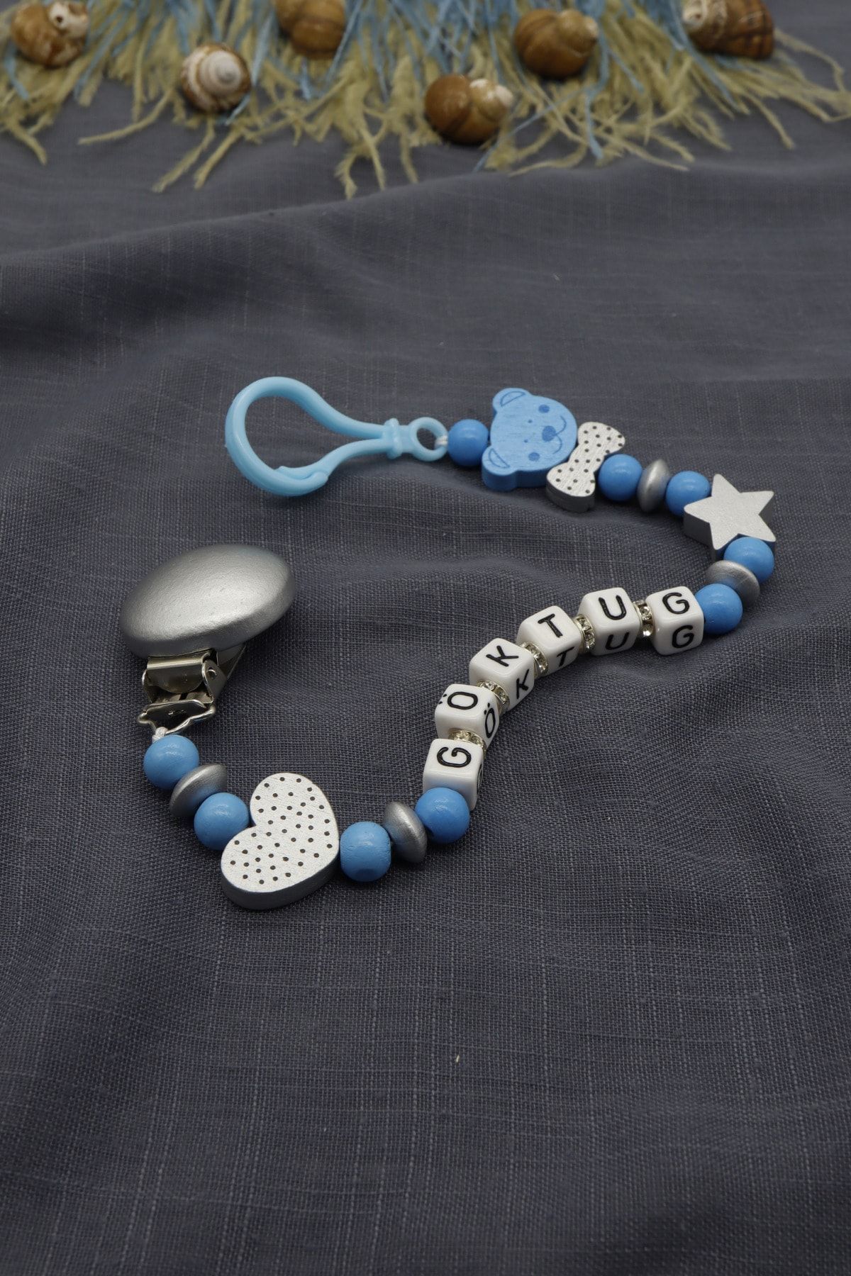 lilamtasarım Isimli Bebek Emzik Zinciri fotoğrafı 3 (önizleme)