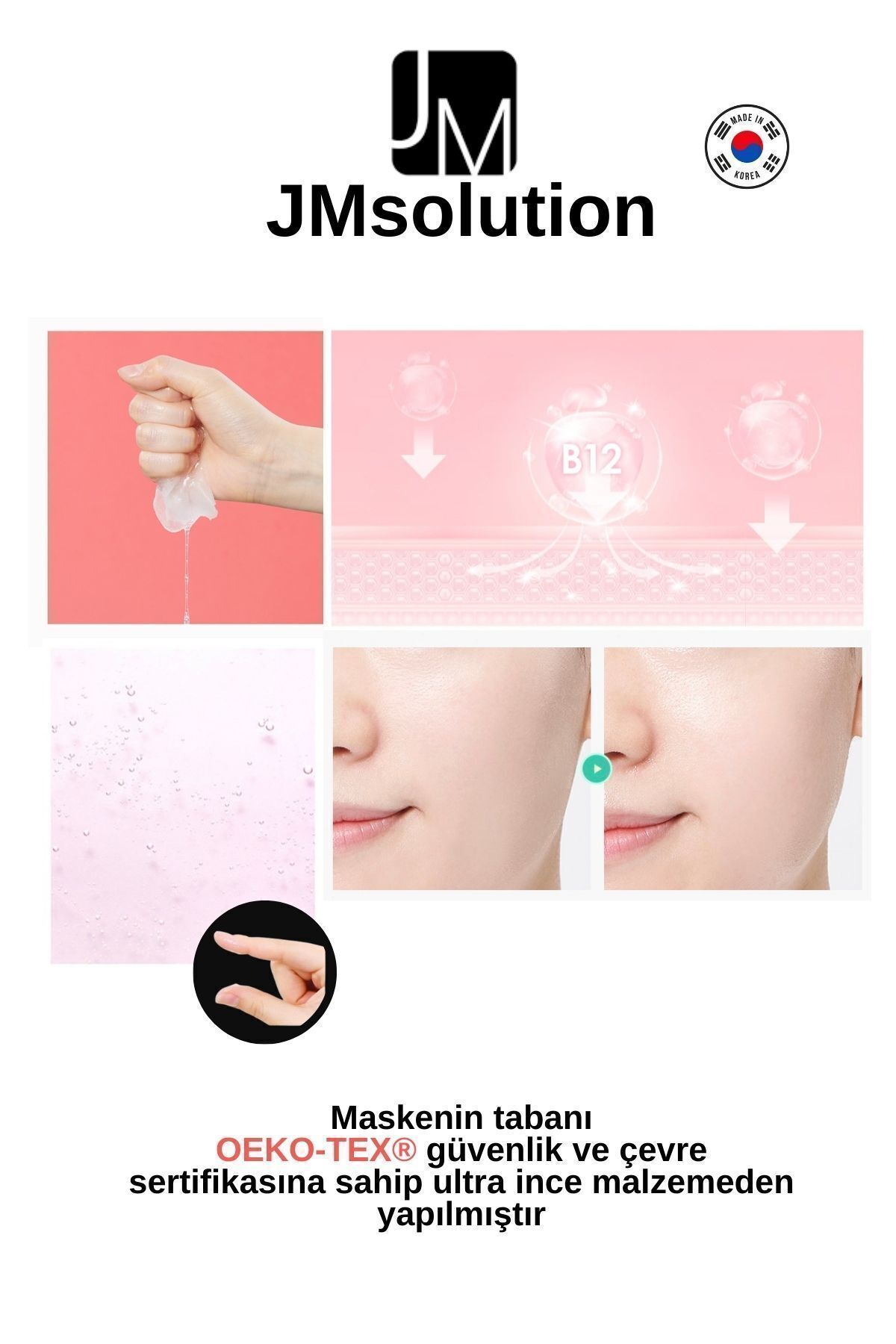 JMsolution-Active Pink Snail - Revitalizing, Brightening Face Mask with Snail Mucin (1 PACK 10PCS MASK) 3