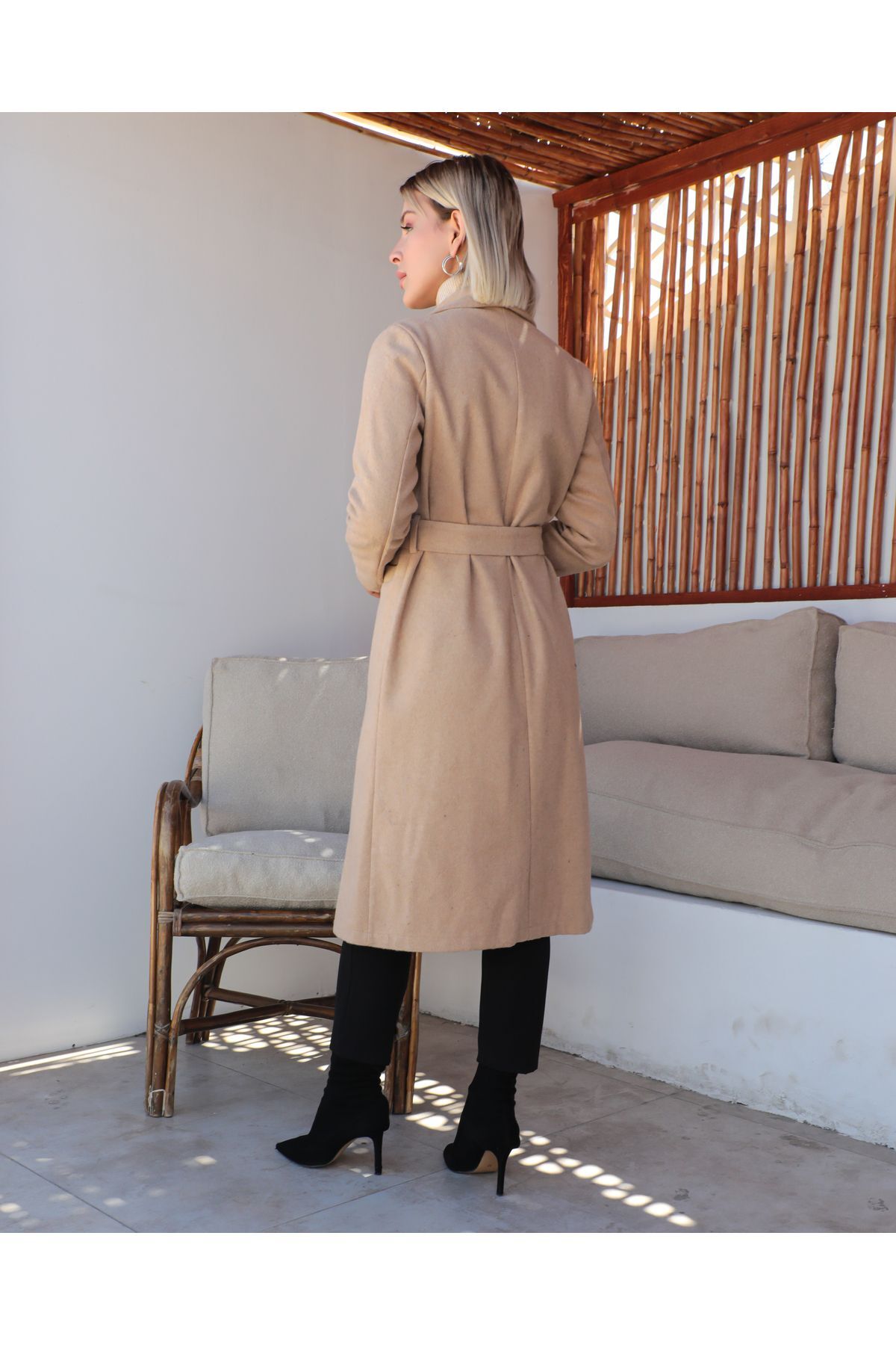 MARFİM  KAŞE PALTO - Görsel 4