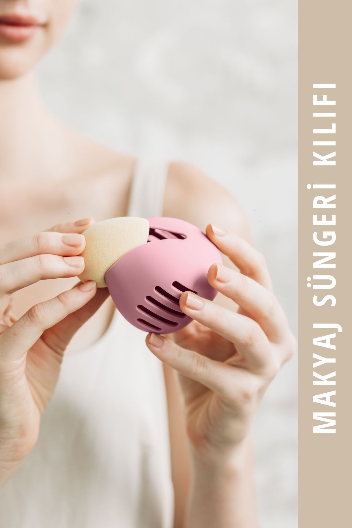 قاب اسفنجی آرایش سیلیکونی صورتی - راک Mama Stuff