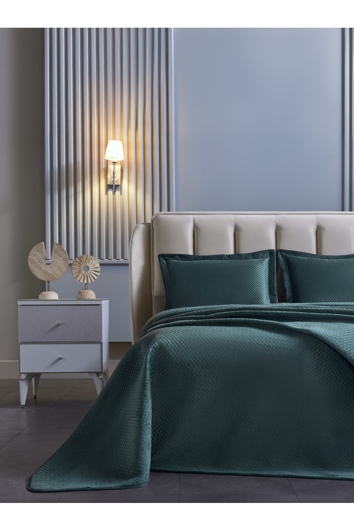 Doqu Home Napoli Yatak Örtüsü Tek Kişilik - Yeşil 3