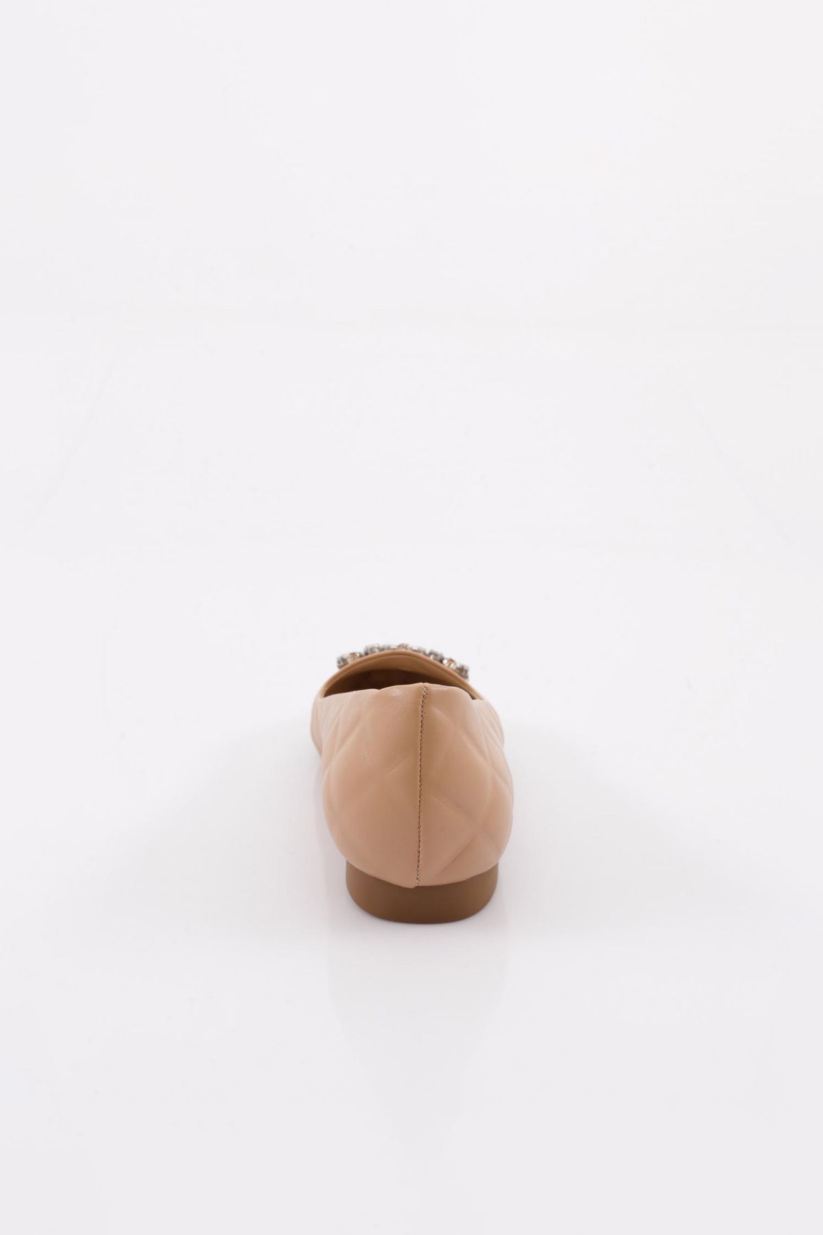DGN-Nudefarbene, quadratisch gemusterte Damen-Ballerinas mit Kristallen - 76713365 4