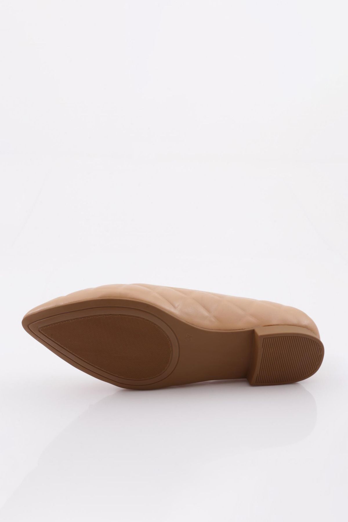 DGN-Nudefarbene, quadratisch gemusterte Damen-Ballerinas mit Kristallen - 76713365 5