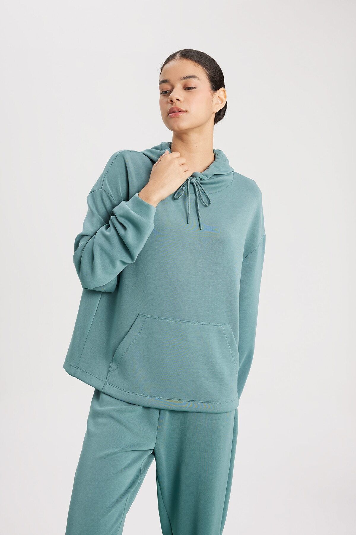ژاکت ورزشی DeFactoFit Oversize Hooded Modal