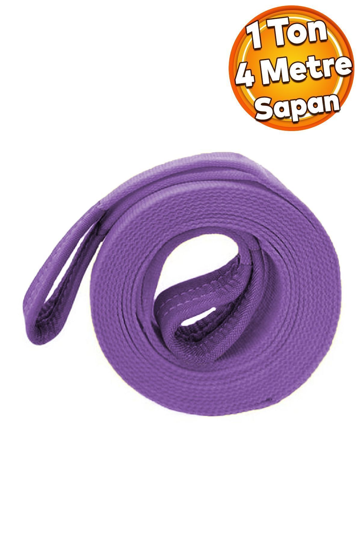 Badem10 Polyester Spanzet Sapan Lila Renk 1 Ton 4 Metre Sağlam Yük Kaldırma Taşıma İndirme Halat