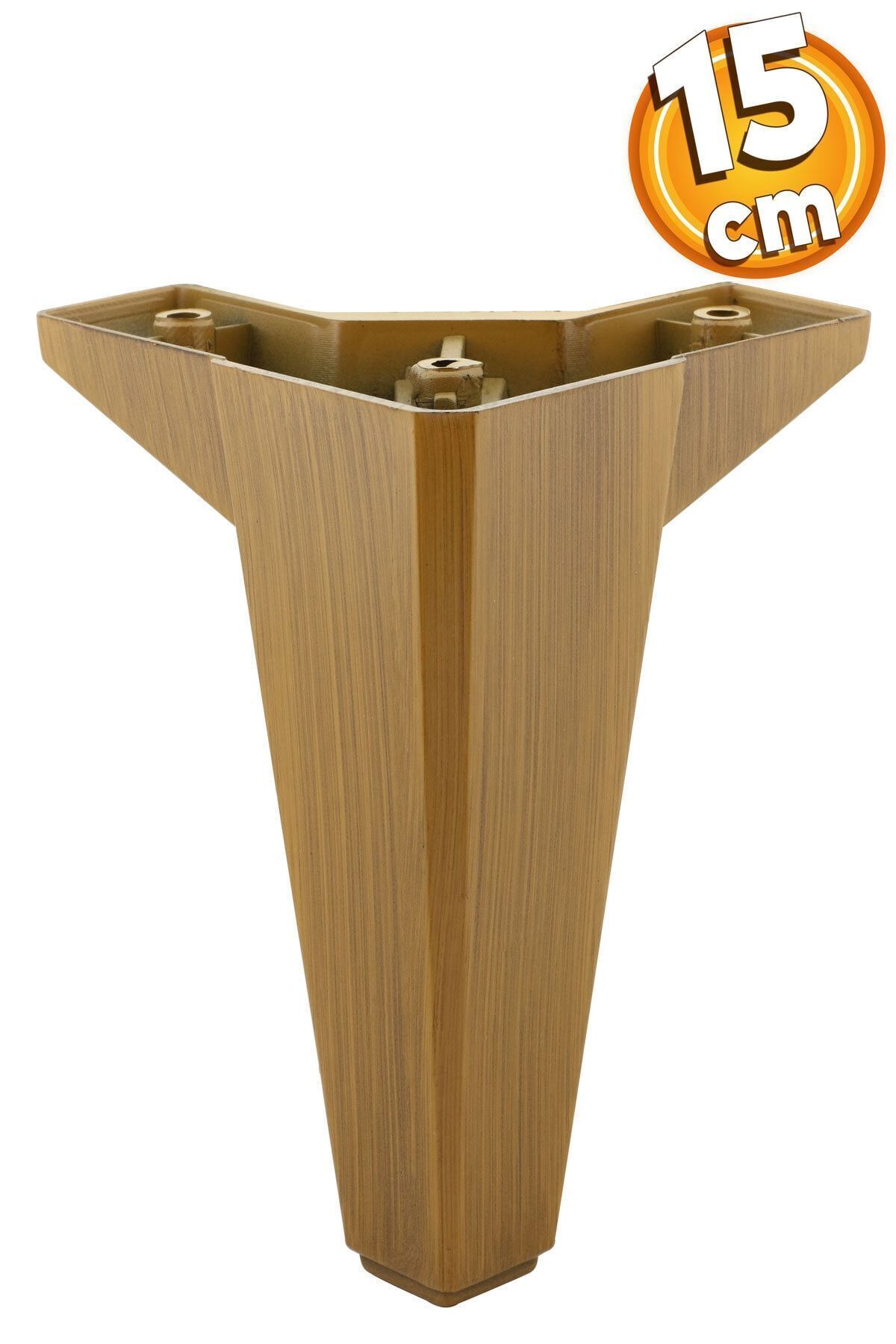 Badem10 Sedir Lüks Mobilya Kanepe Tv Ünitesi Koltuk Ayağı 15 Cm Ahşap Desenli Kahverengi Baza Ayakları