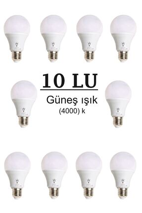 Genel Markalar Aynur 9w 10 Lu PAKET kapasitör lü LED Ampul E27 Duy GÜN IŞIK (...