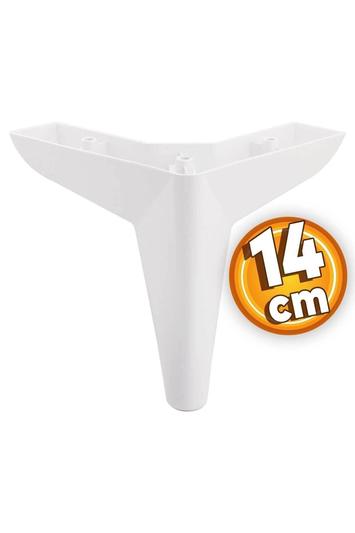 Badem10 Napoli Lüks Mobilya Kanepe Sehpa Puf Koltuk Ayağı 14 Cm Beyaz Baza Ayakları