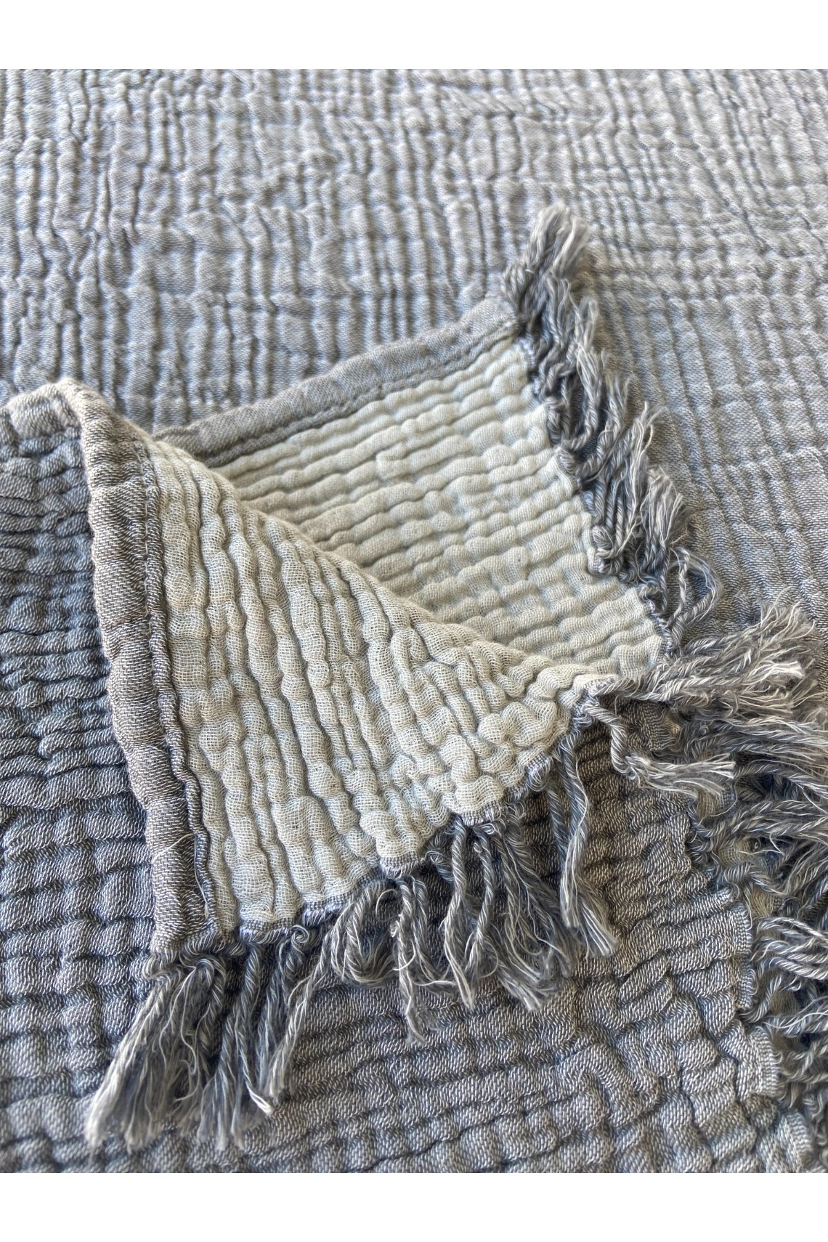 Müslin Yatak Örtüsü/Pike 4 Katlı 160 X 230 Tek Kişilik 4