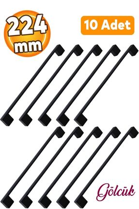 Badem10 10 Adet Gölcük Düz Siyah Mobilya Mutfak Çekmece Dolap Dolabı Metal Ku...