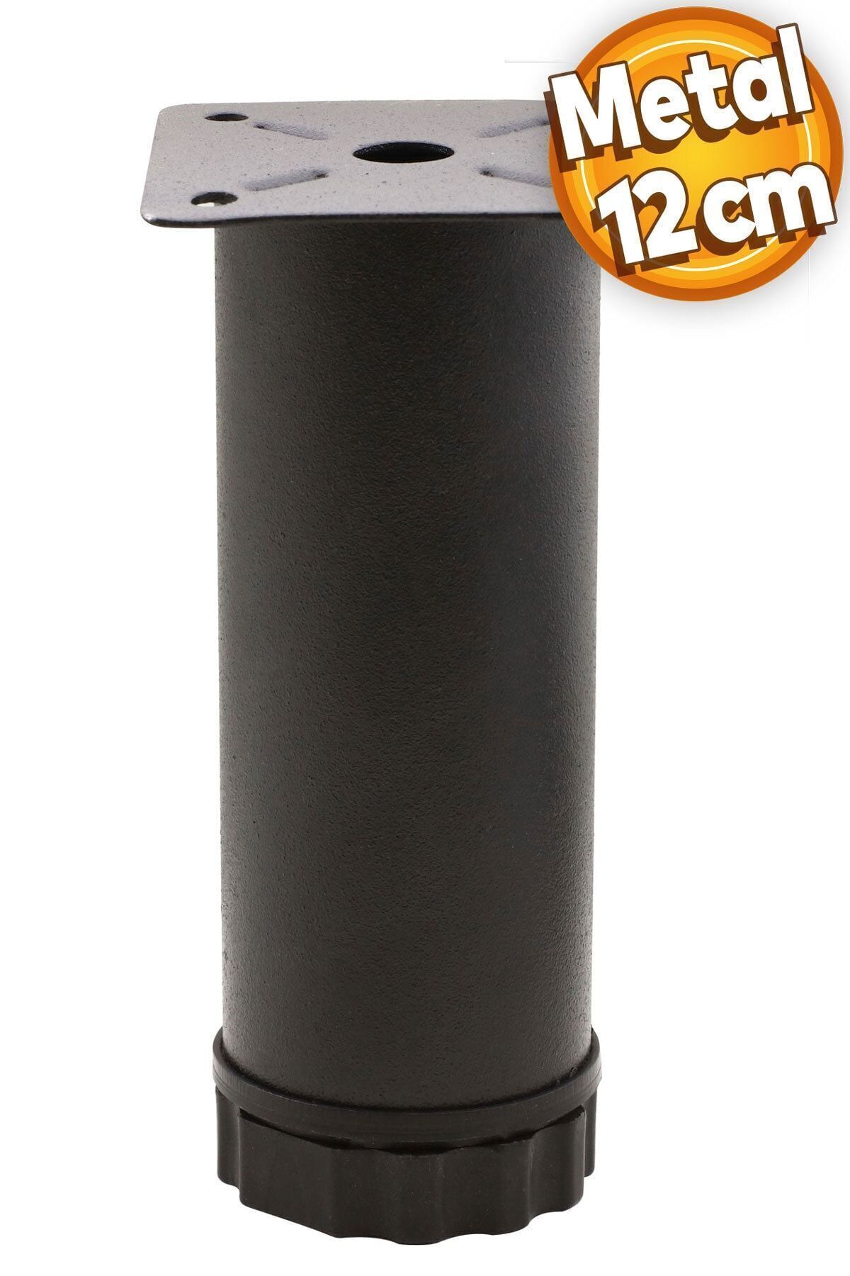 Badem10 Akça Ayarlanabilir Mobilya Kanepe Koltuk Baza Yükseltme Yükseltici Ayağı Metal Ayakları 12 Cm Siyah