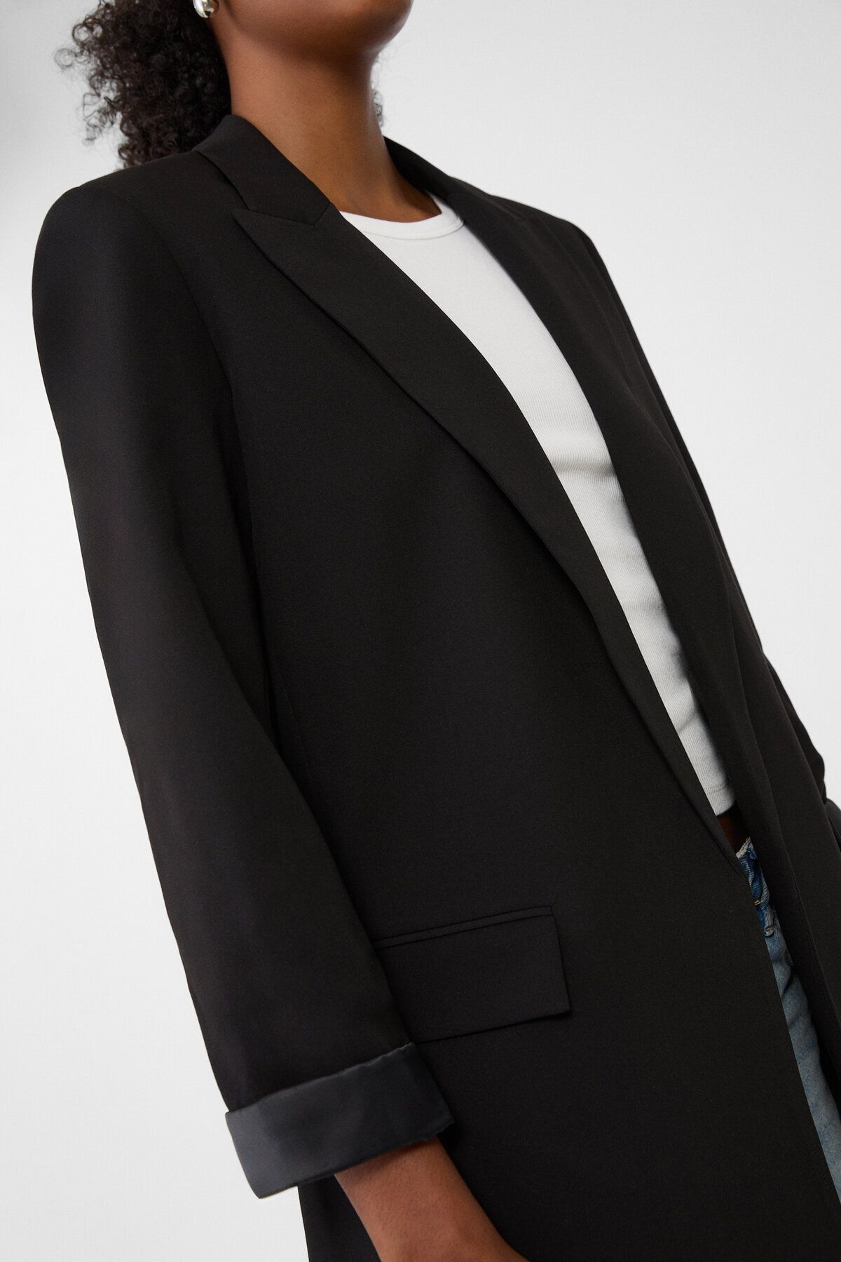 Stradivarius-Flowy Open Front Blazer 3