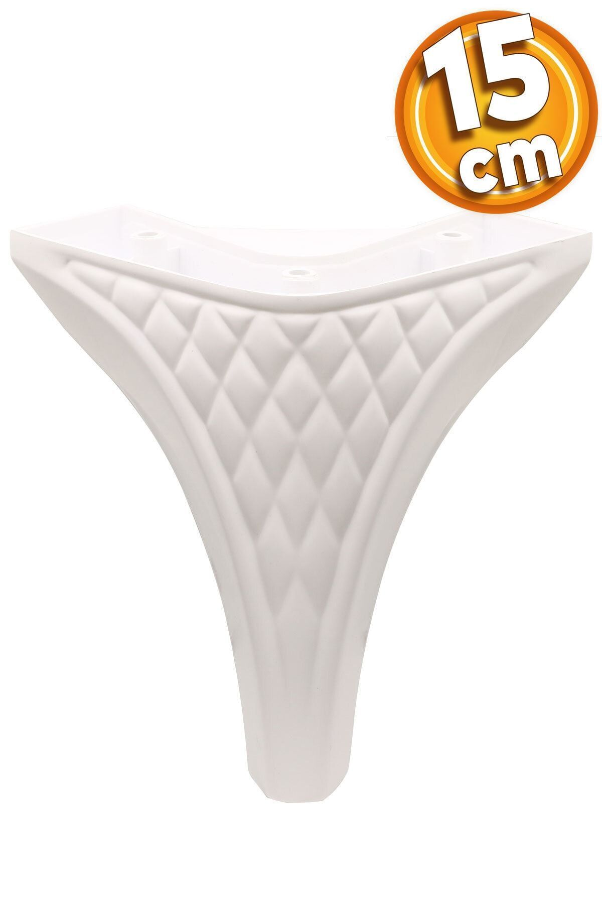 Badem10 Petek Lüks Mobilya Kanepe Sehpa Tv Ünitesi Koltuk Puf Ayağı 15 Cm Beyaz Baza Ayakları