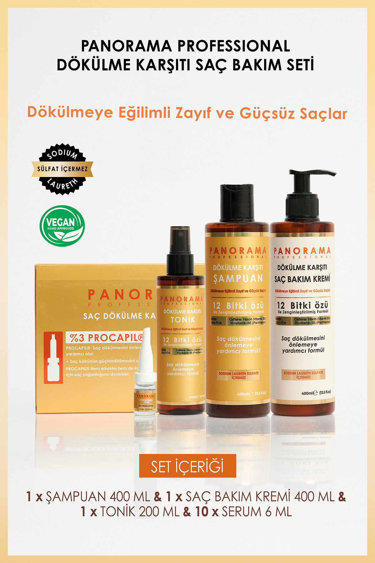 Professional Dökülme Karşıtı 2'li Set Şampuan Saç Kremi 2*400 ml /vegan / Sulfatsız — DK008 — تصویر 9 از 9